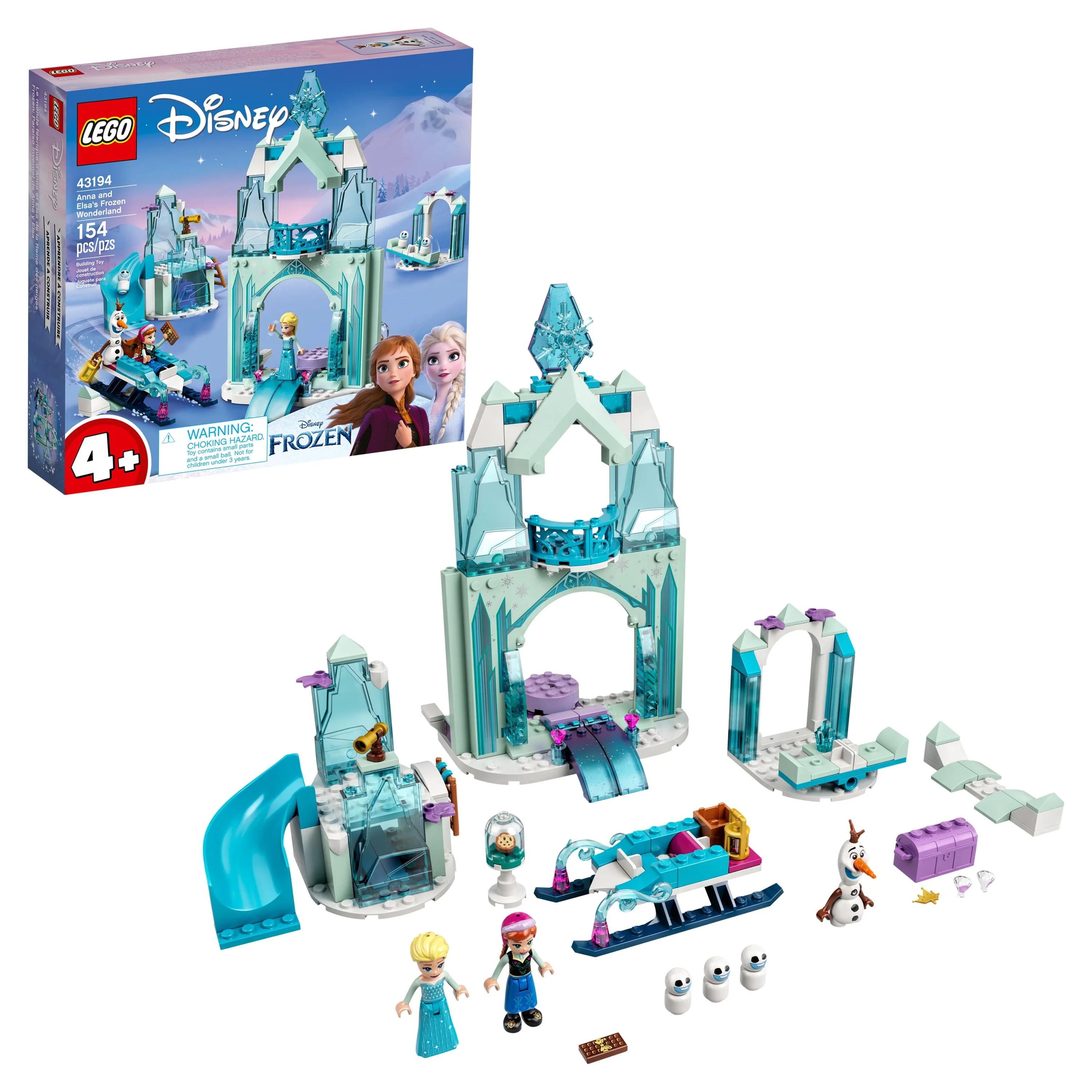 LEGO Disney Anna and Elsa’s Frozen Wonderland 43194 Castle Toy with Disney Princess Mini-Doll Figures, Gifts for 4 Plus Years Old Kids, Girls and Boys