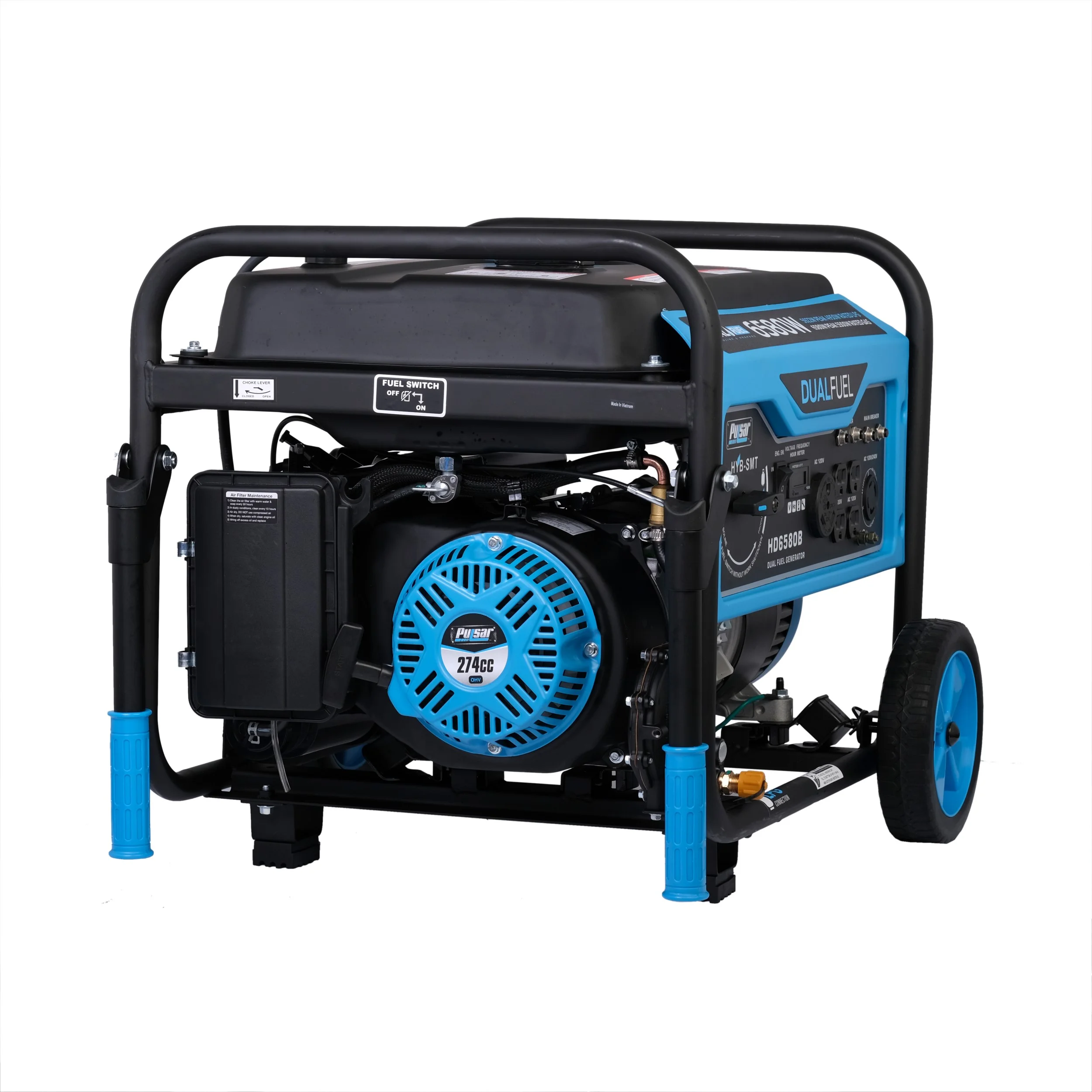 Pulsar 6580-Watt Dual Fuel Portable Generator HD6580B – CARB Compliant