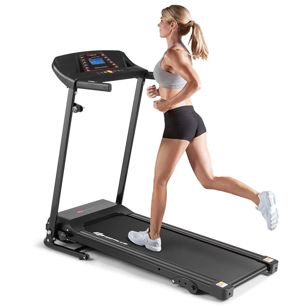 Goplus 1.0HP Folding Treadmill Electric Support Motorized Power Running Machine Trainer