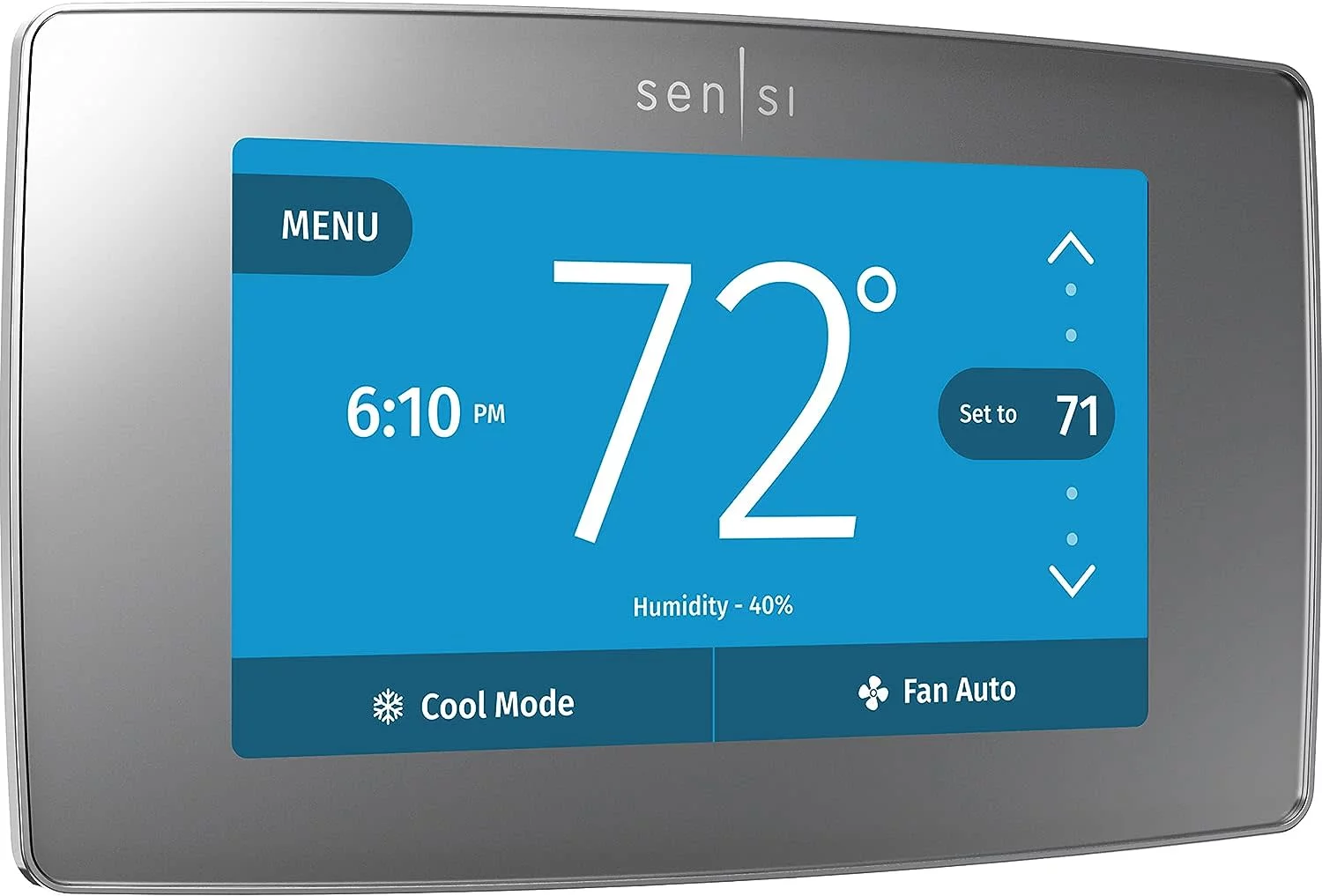 Emerson Sensi Touch Smart Programmable Wi-Fi Thermostat, C-Wire Required-White