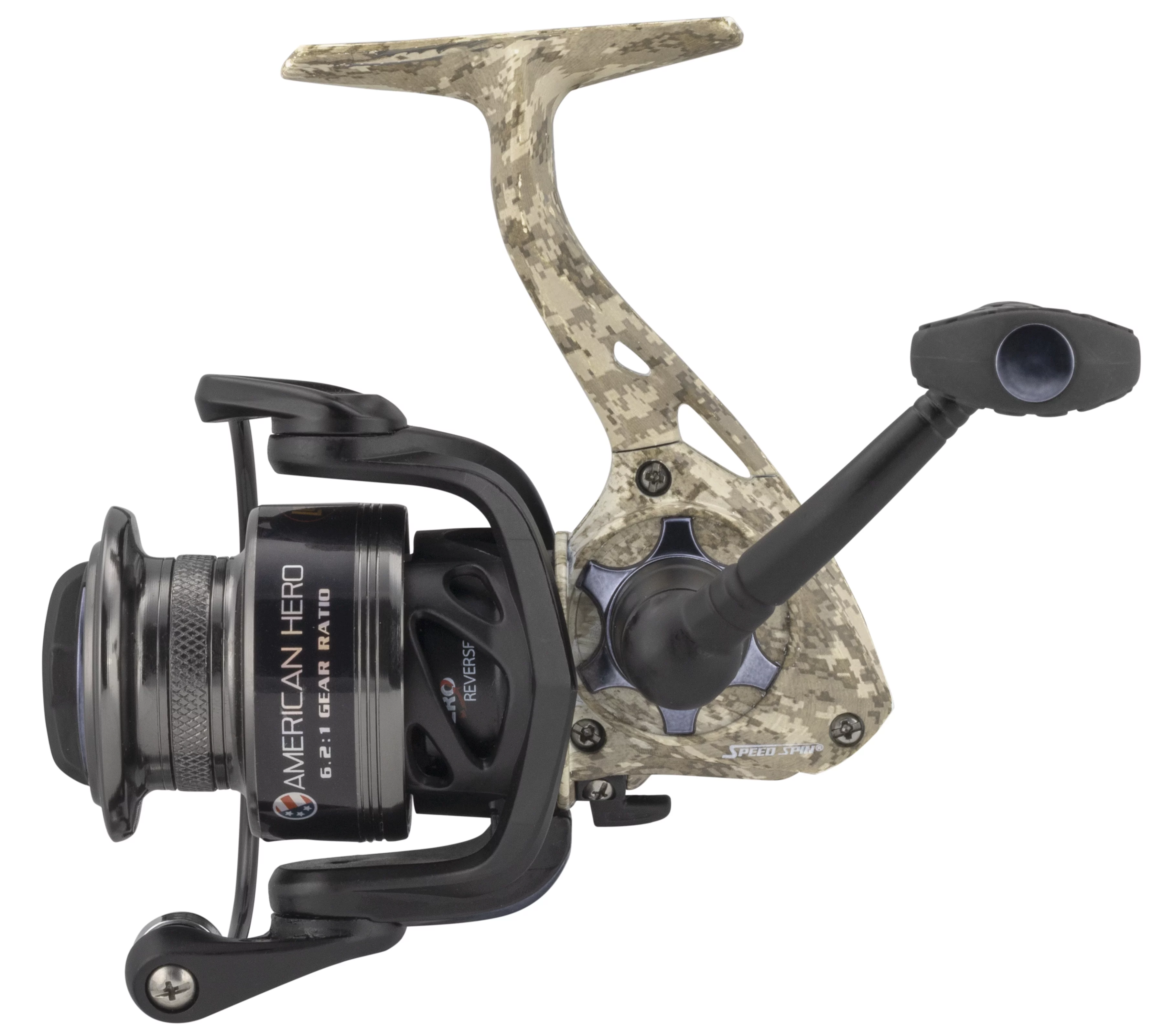 Lew’s American Hero Camo 200 6.2:1 Spinning Reel Clam