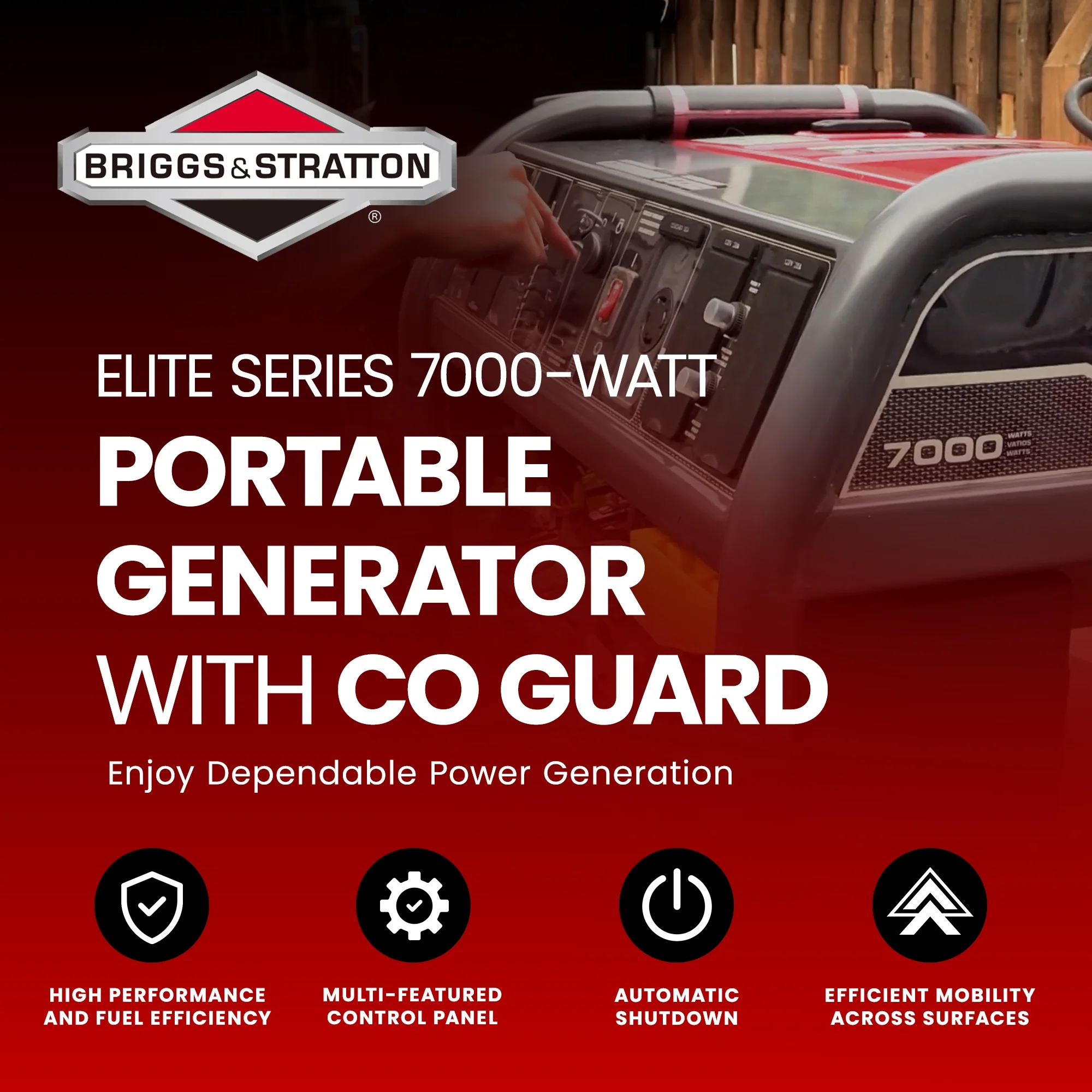 Briggs and Stratton Elite Series 7000 Watt Portable Generator with CO Guard