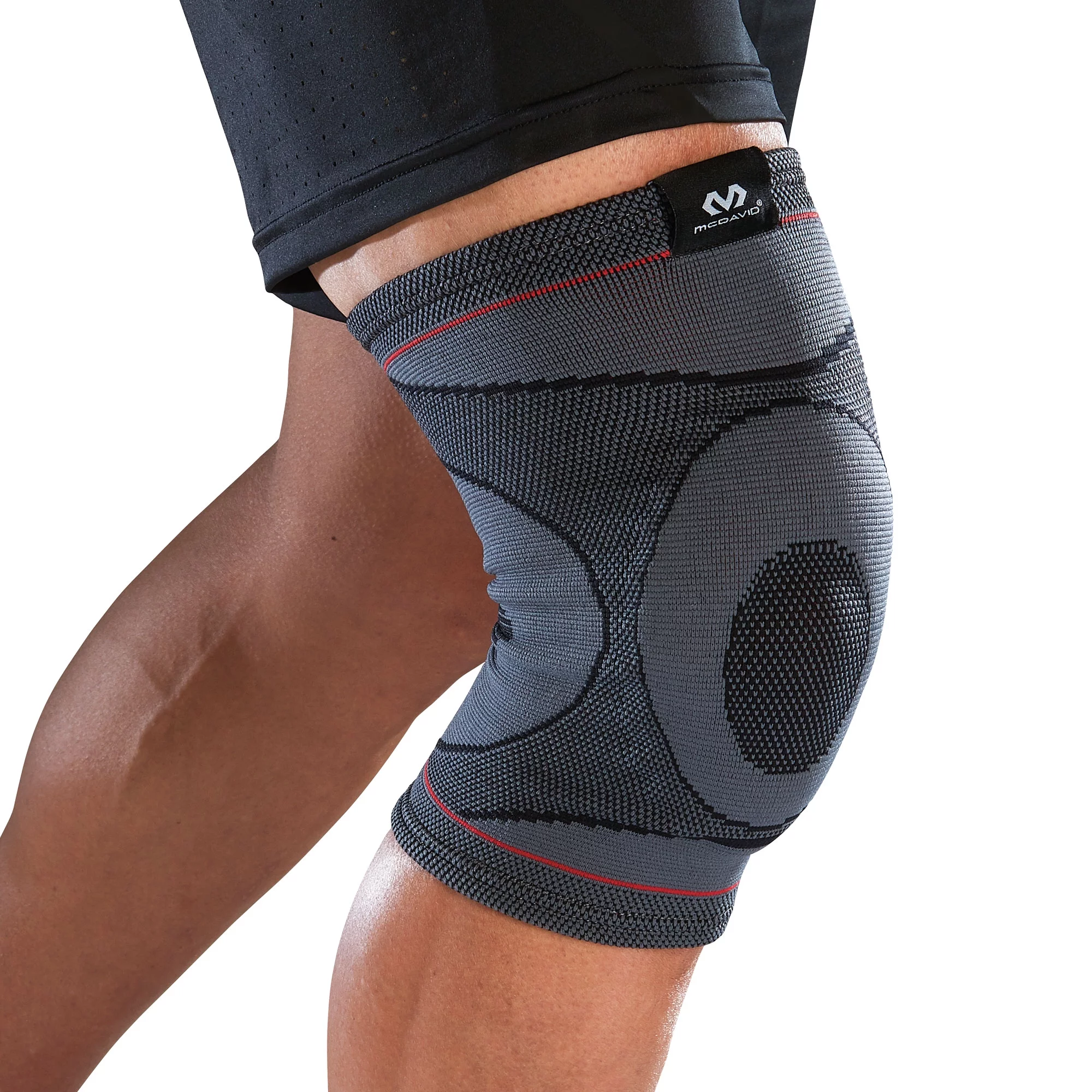 McDavid Sport Knee Compression Knit Sleeve W/ Gel Buttress, Gray, Small/Medium, Fitness Recovery