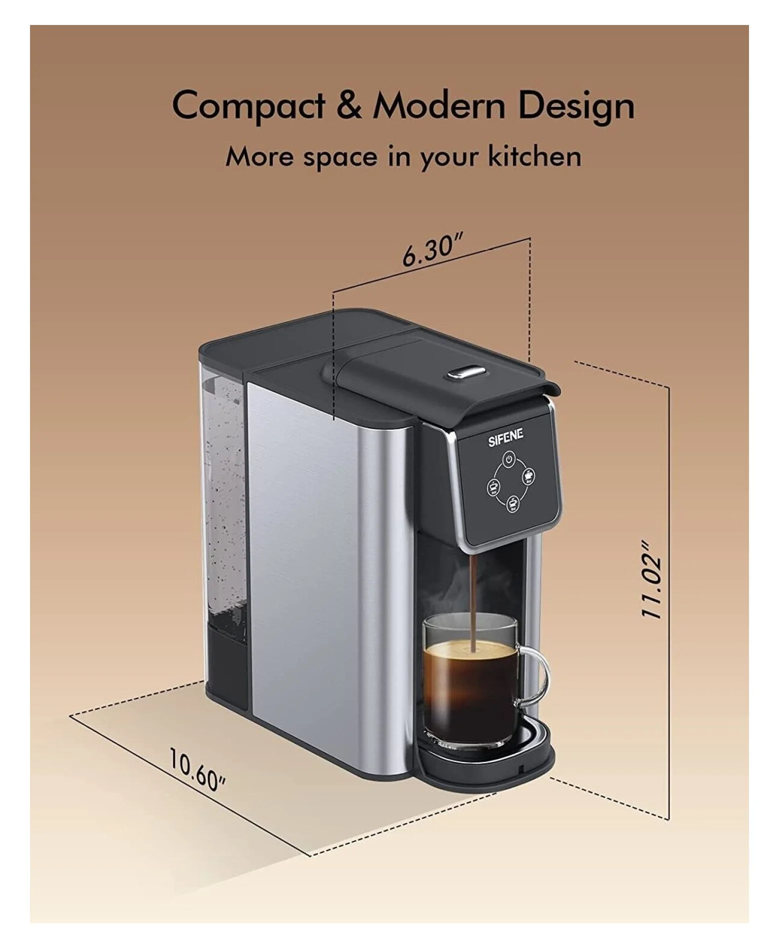 WTYCB Single Serve Coffee Machine, 3 in 1 Pod Coffee Maker For K-Cup Capsule