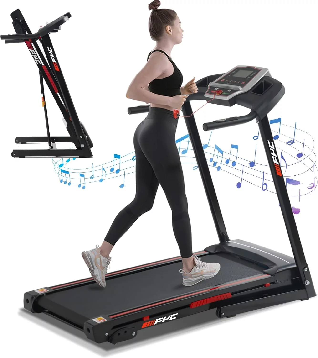 Clearance! Folding Treadmill 2.5HP Superfit Electric Treadmill with MP3 Speake LED Display Running Walking Jogging for Home Office