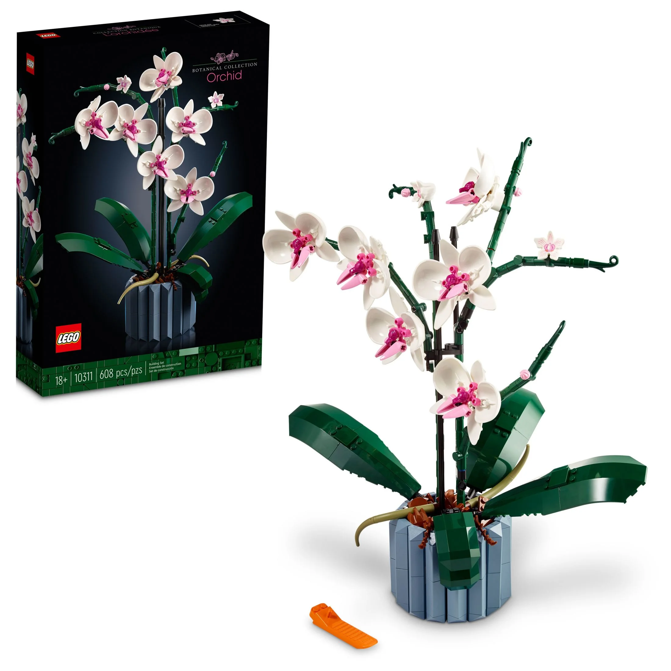 LEGO Icons Orchid Artificial Plant, Building Set with Flowers, Mother’s Day Decoration, Botanical Collection, Great Gift for Birthday, Anniversary, or Mother’s Day, 10311