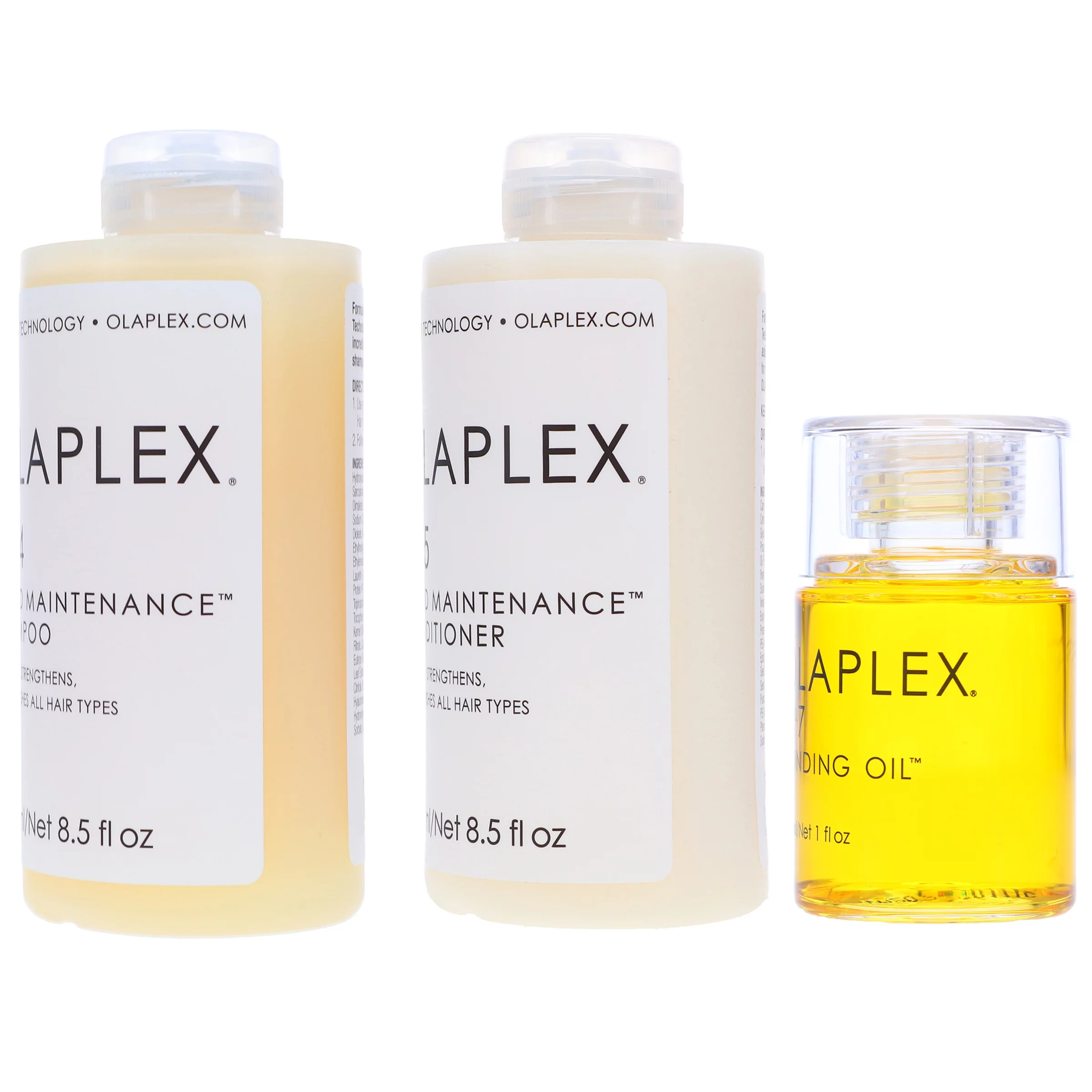 Olaplex No.4 Bond Maintenance Shampoo 8.5 oz, No. 5 Bond Maintenance Conditioner 8.5 oz & No. 7 Bonding Oil 1 oz Combo Pack