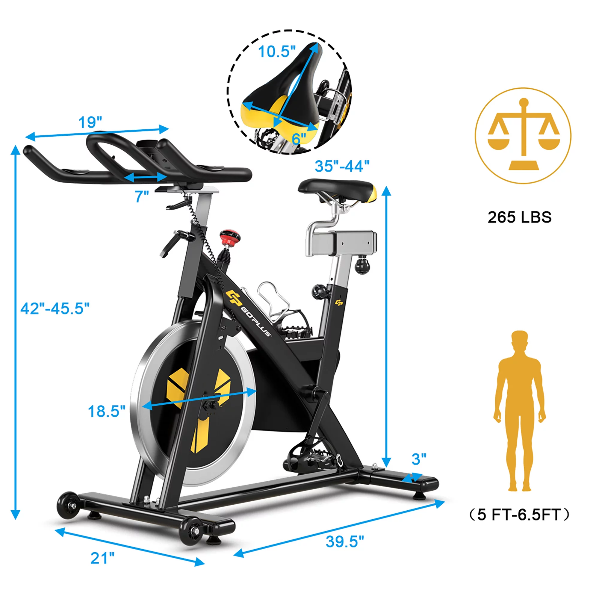 Costway Indoor Cycling Bike Magnetic Exercise Bike Stationary Belt Drive Gym Home Cardio