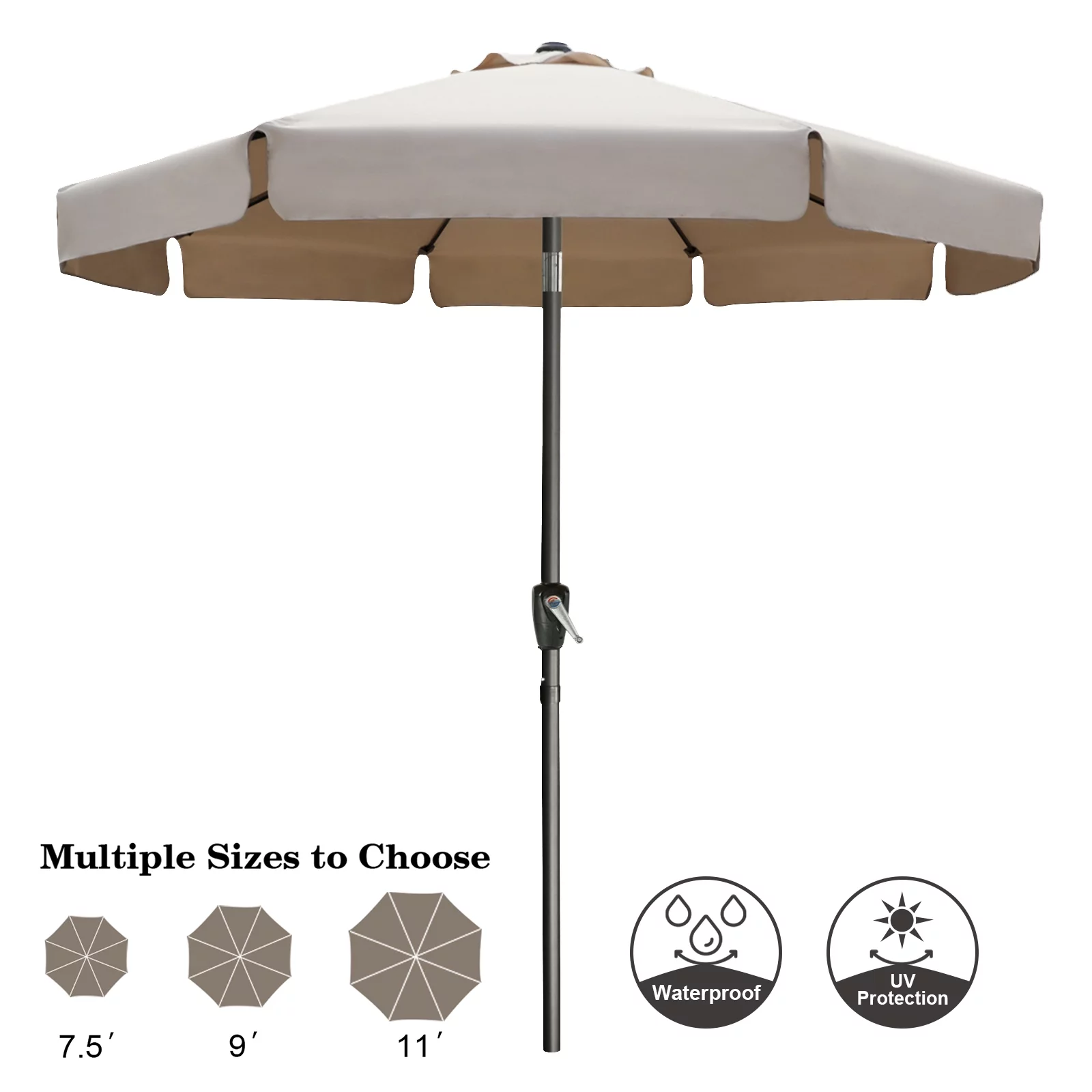 ABCCANOPY 9ft Outdoor Market Patio Umbrella with Push Button Tilt, 8 Ribs 13+Colors, Turquoise