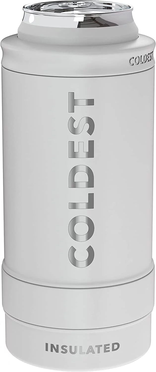 COLDEST Standard Can Cooler for Beer, Soda, Sparkling Water, Vacuum Insulated Stainless Steel Drink Sleeve Holder for 12 oz