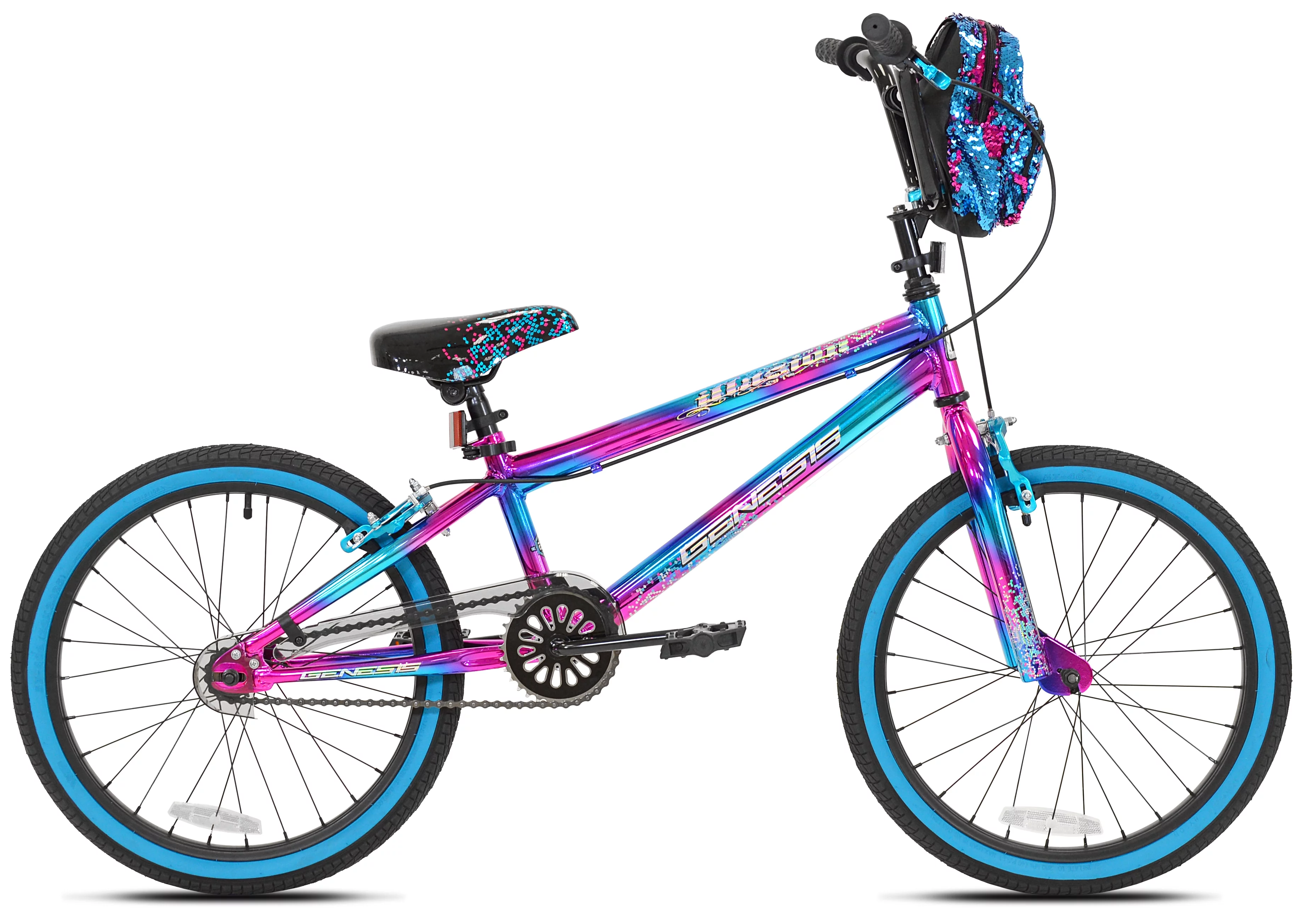 Genesis 20″ Illusion Girls Child Bike, Blue/Purple