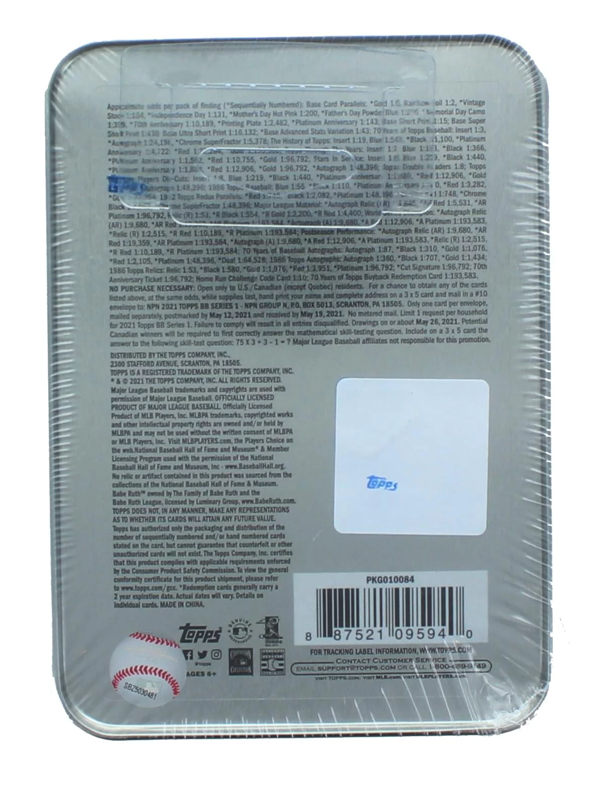 Topps TPS-FGC004127BX-C MLB 2021 Topps Series 1 Baseball Tin | 75 Cards