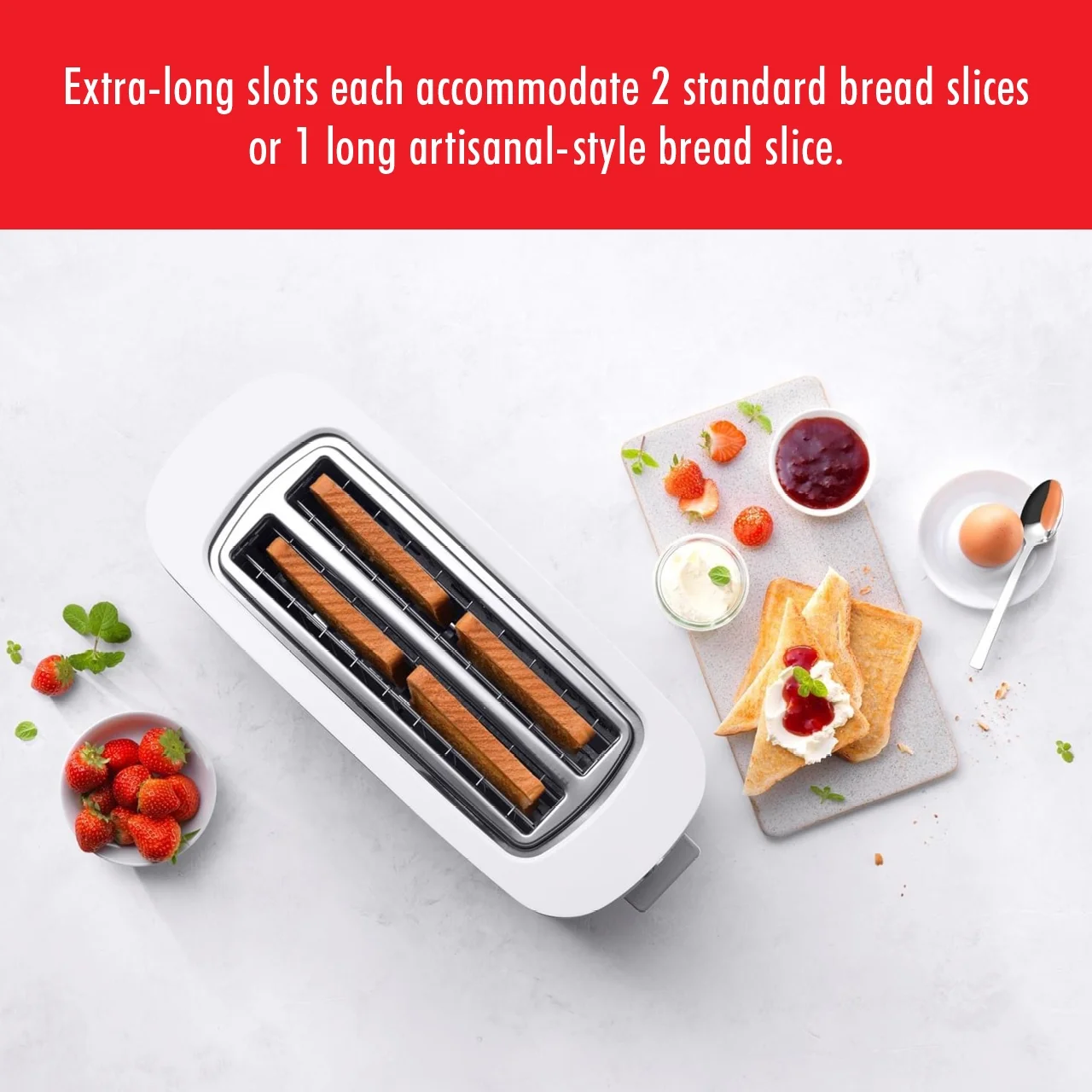 ZWILLING Enfinigy Cool Touch, 4-Slice Long Slot Toaster, Extra Wide 1.5″ Slot for Bagels and Toast, Silver