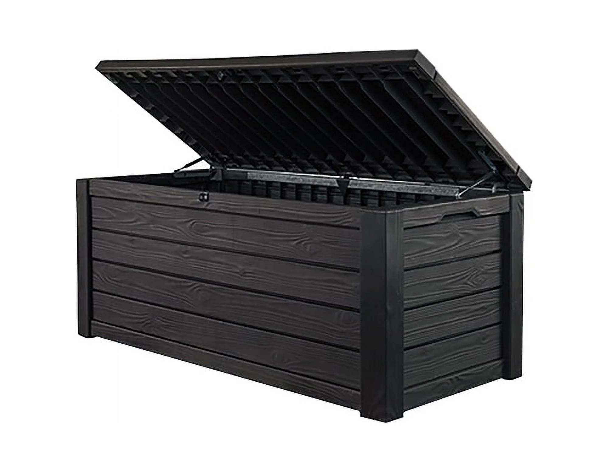 Keter Eastwood 150 Gallon Deck Box, Resin Wood Look Brown