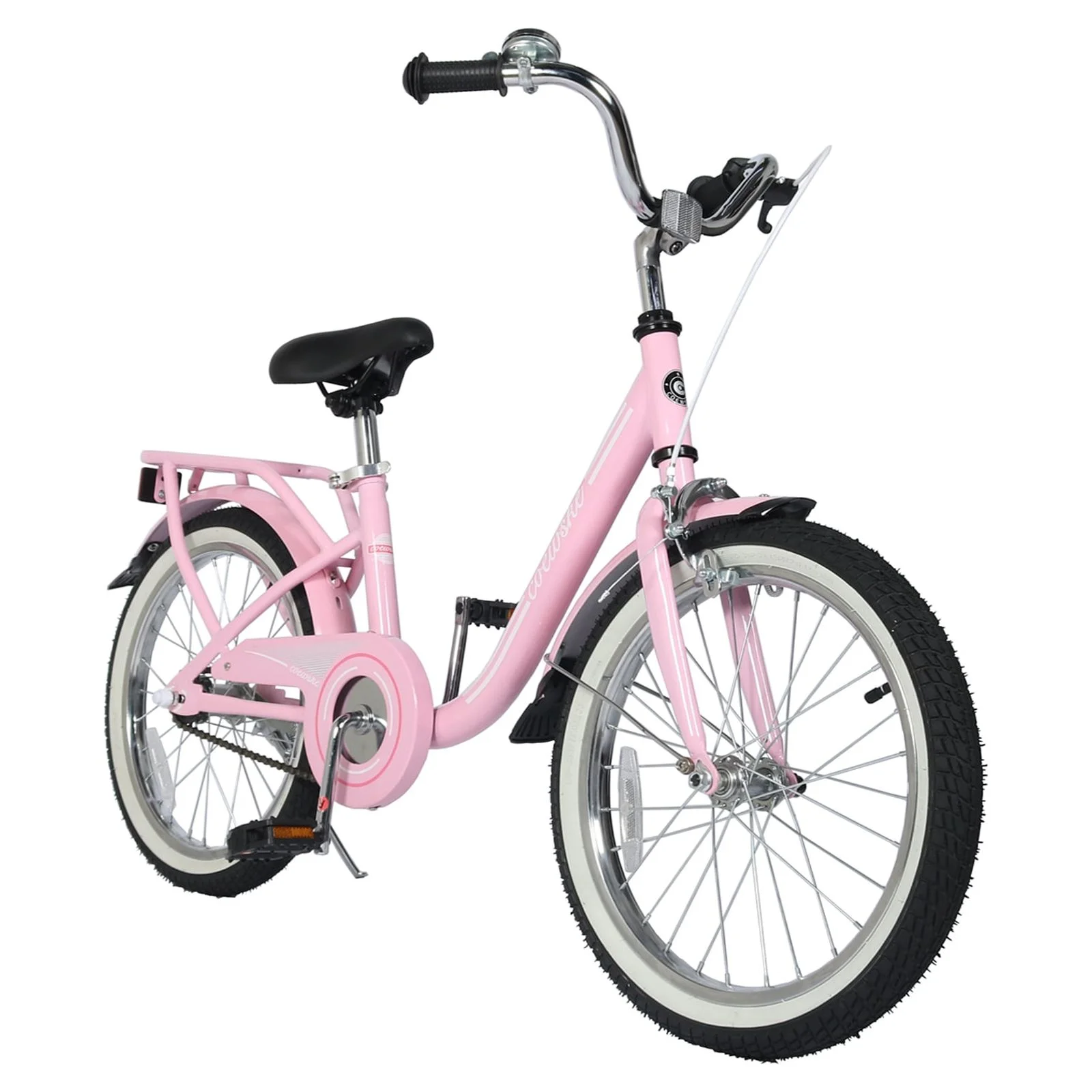 Coewske Kids Bicycle Girls and Boys 18 In. with Hand Brake and Kickstand, Pink