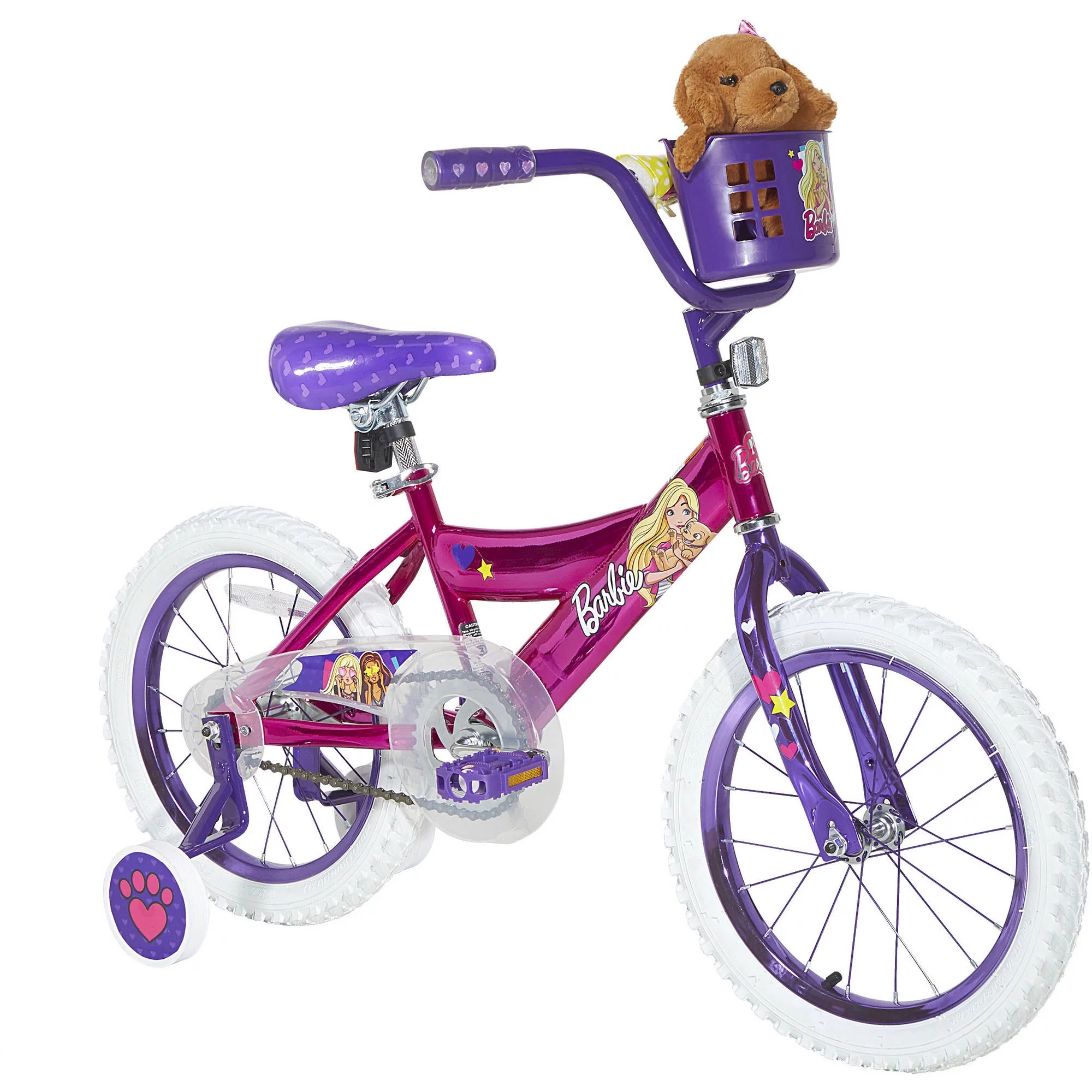 Dynacraft 16″ Barbie Girls’ Bike with Plush Puppy, Pink