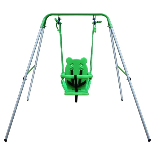 Toddler Baby Swing Set, Kids Metal Swing Set with Safety Belt, A-Frame Indoor Outdoor Play for Backyard Playground