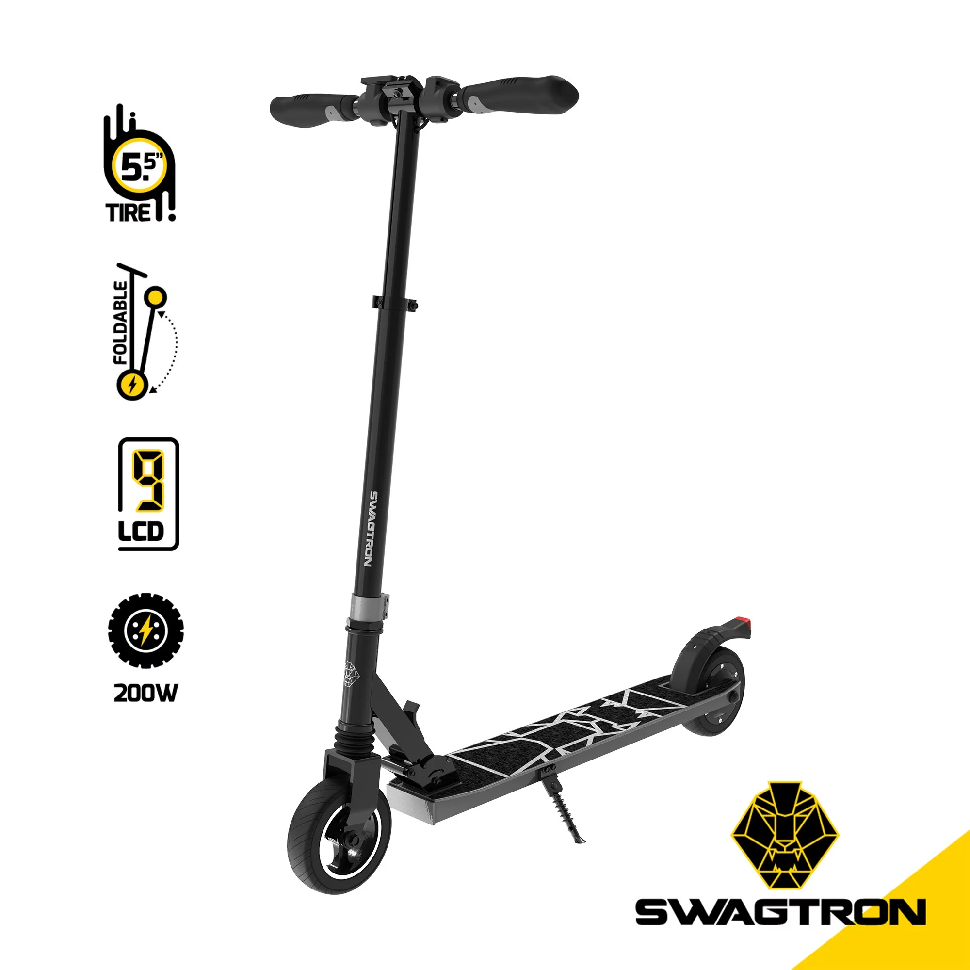 Swagtron Swagger 8 Folding Kids Electric Scooter Lightweight 250 W Quiet Motor Kick-to-Start Cruise Control 15 MPH UL 2272 Certified IPX4