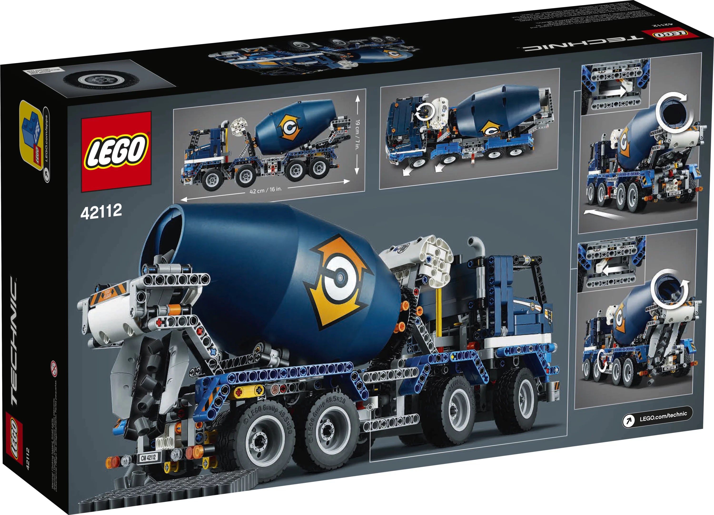 LEGO Technic Concrete Mixer Truck 42112 Building Set (1,163 Pieces)