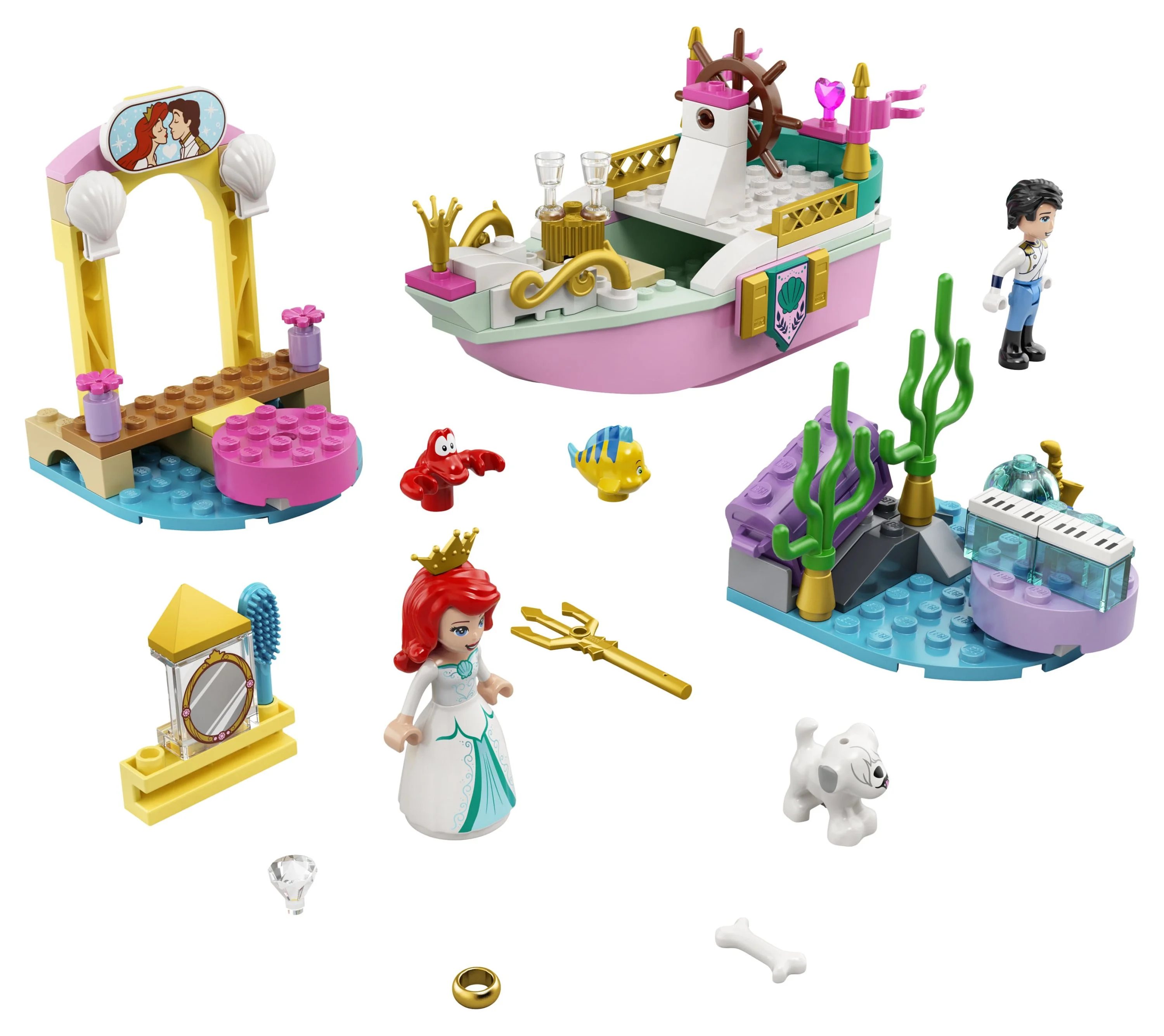 LEGO Disney Ariel’s Celebration Boat 43191; Creative Building Toy for Kids (114 Pieces)