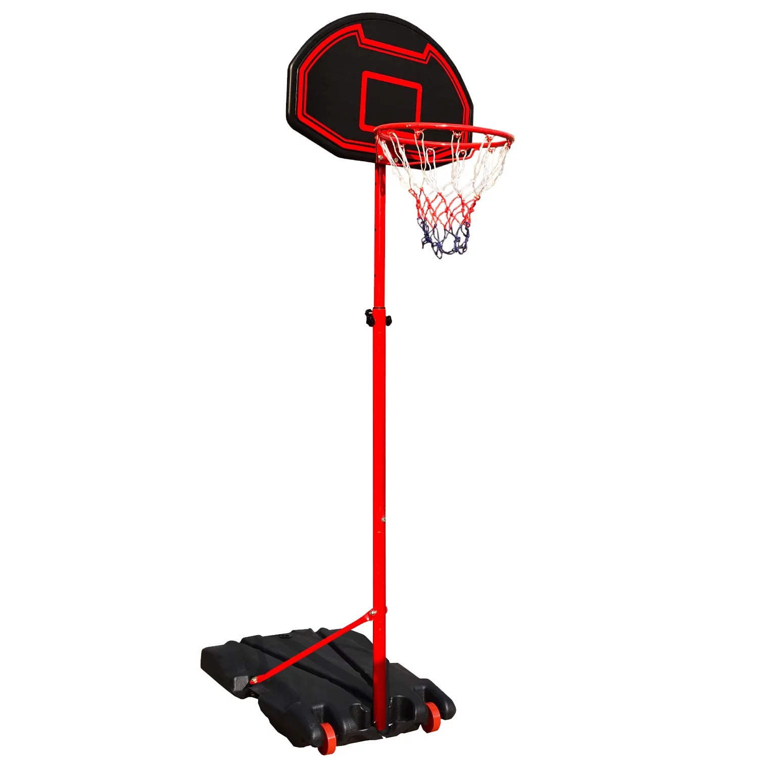 Vebreda Basketball Hoop & Goal 5.2 Ft. – 7 Ft. Height Adjustable Portable Basketball Hoop System, Black