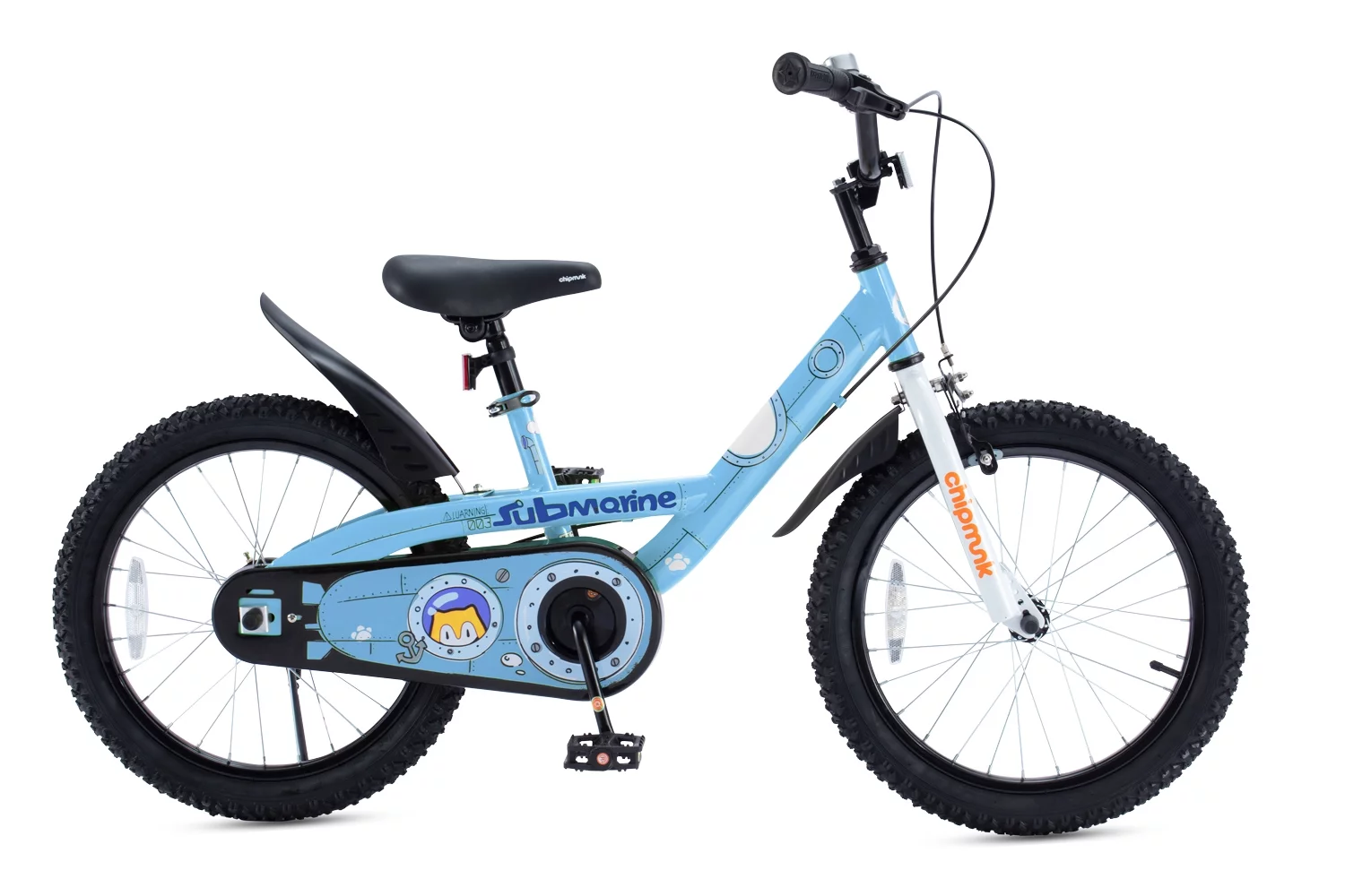 Royalbaby Chipmunk Boys Girls and Kid’s Submarine Steel 18 In Bike with kickstand Blue