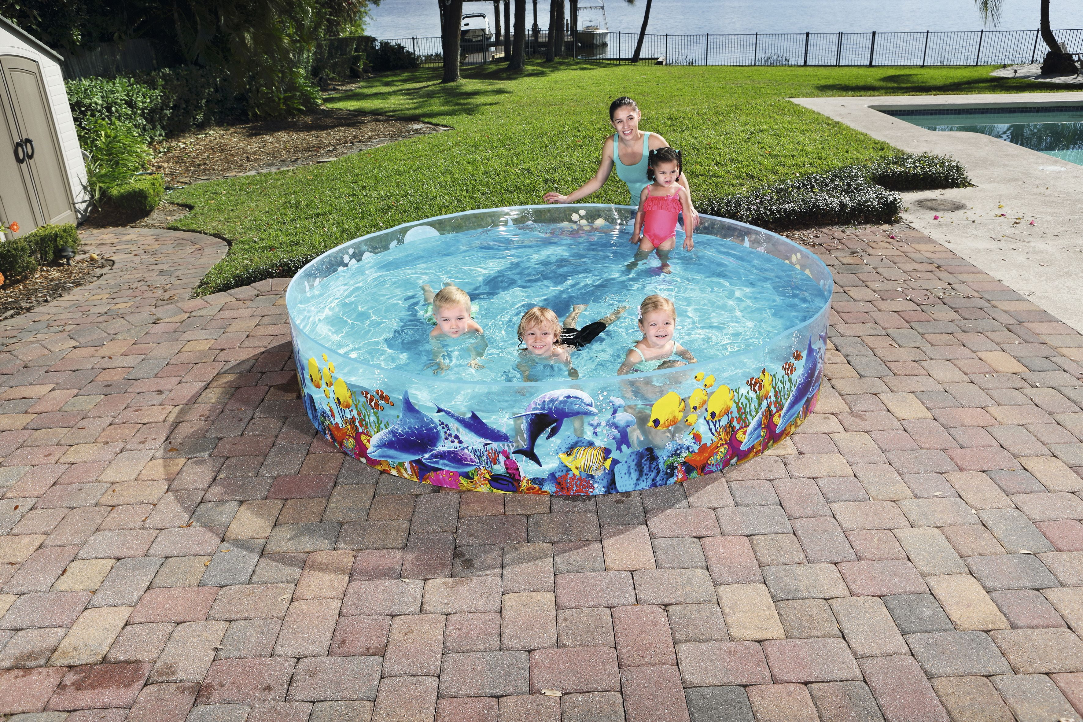 H2OGO! Fill-n-Fun Odyssey Kiddie Play Pool, 96″ x 18″