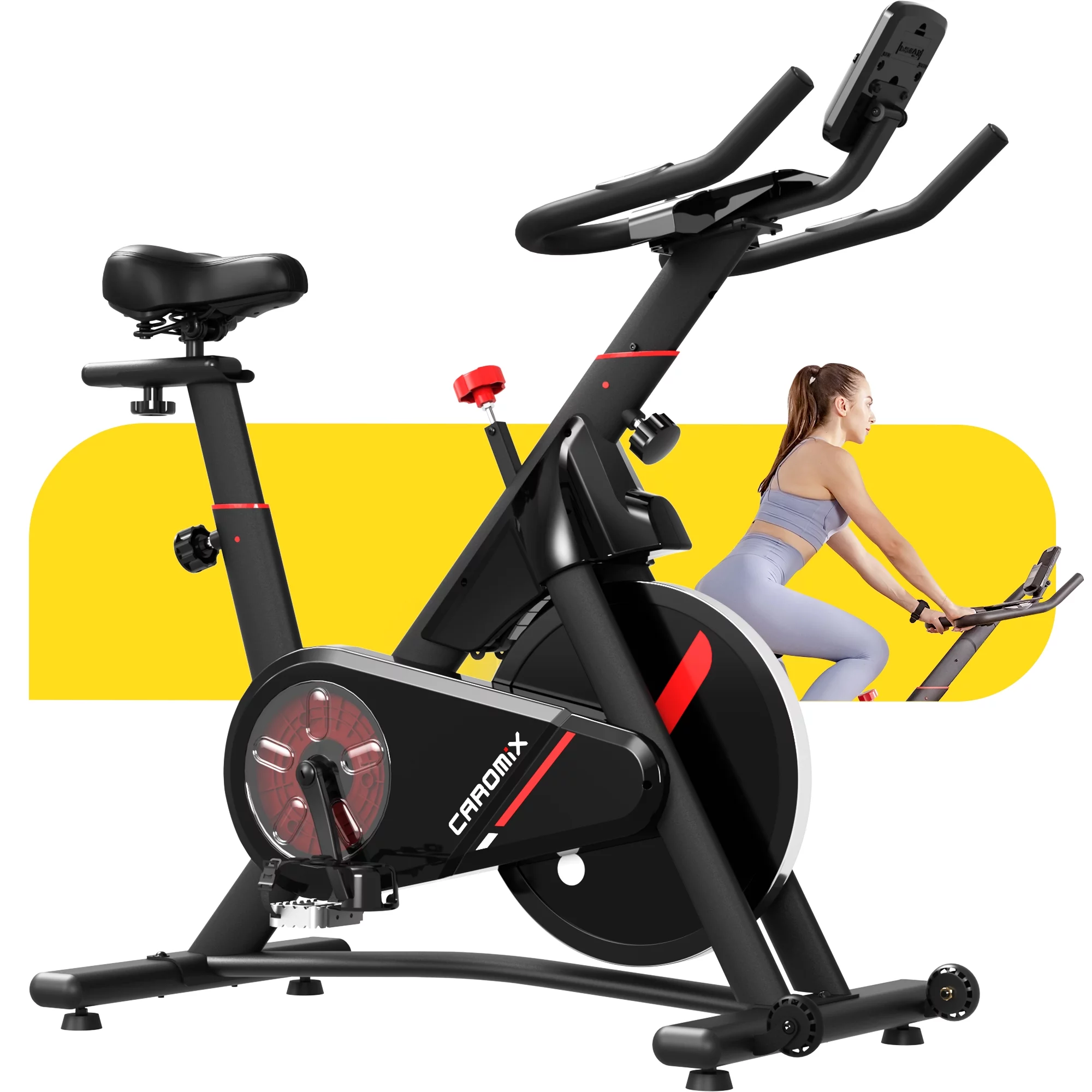 JELENS Exercise Bike – Stationary Bike Magnetic Resistance Indoor Cycling Bike, Heavy Flywheel Upgraded Bike With Digital Display and IPad Holder