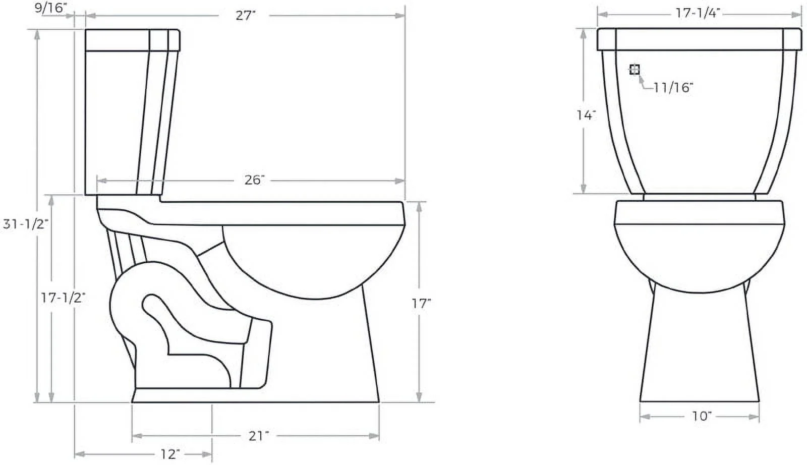 Miseno HiEff Toilet w/Round Chair Height Bowl W MNO1500C