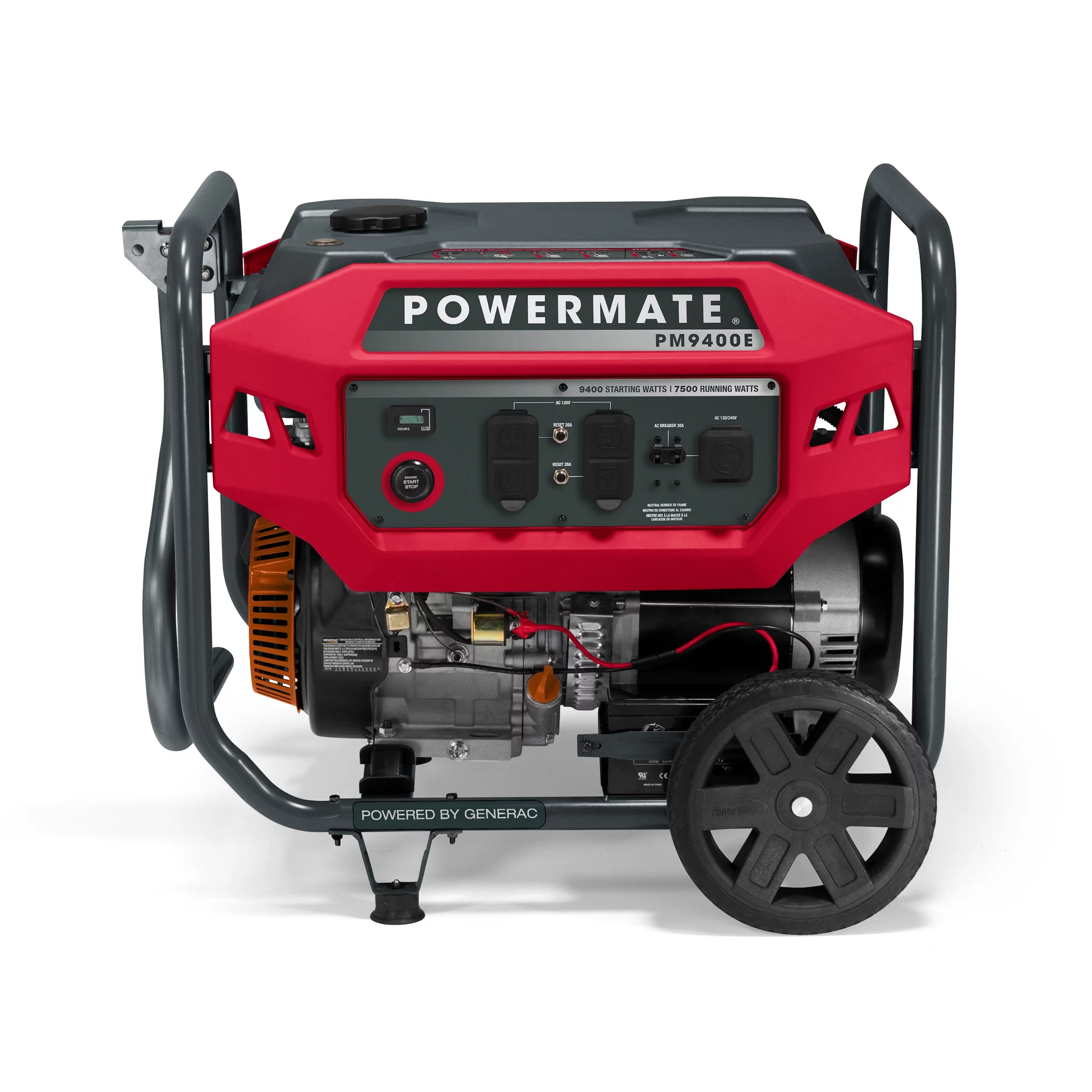 Powermate PM9400E – 9,400 Watt Electric-Start Gasoline Powered Portable Generator, 49 ST / CSA