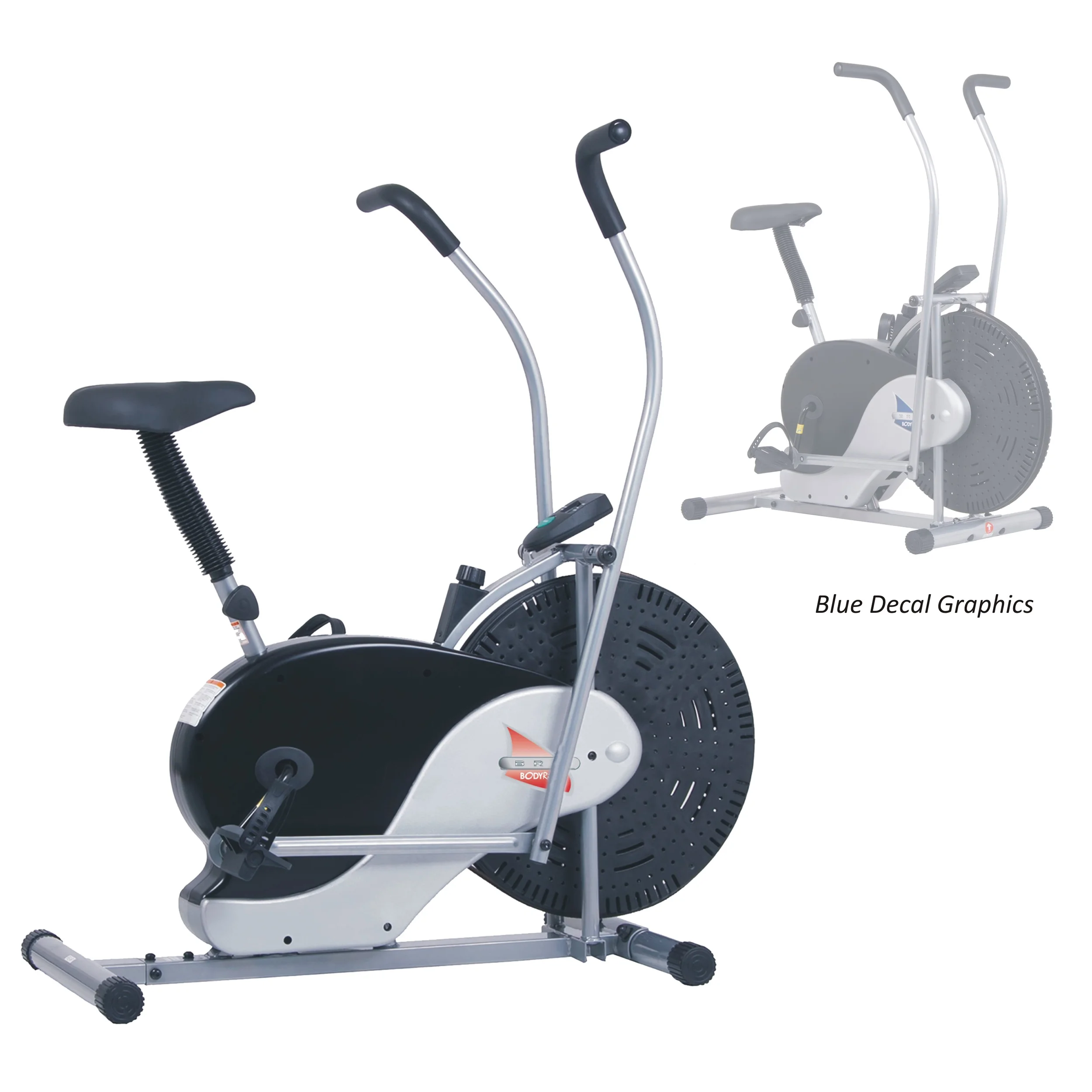 Body Rider Exercise Upright Stationary Fan Bike with Updated Softer and Adjustable Seat for Home Gym Cardio BRF700 with 250 lbs Max Weight Capacity