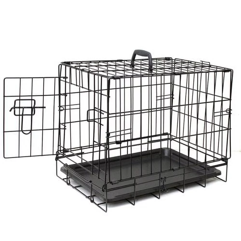 Paws & Pals Heavy Duty Foldable Double Door Dog Crate with Divider and Removable Tray (36-inch) (Medium)