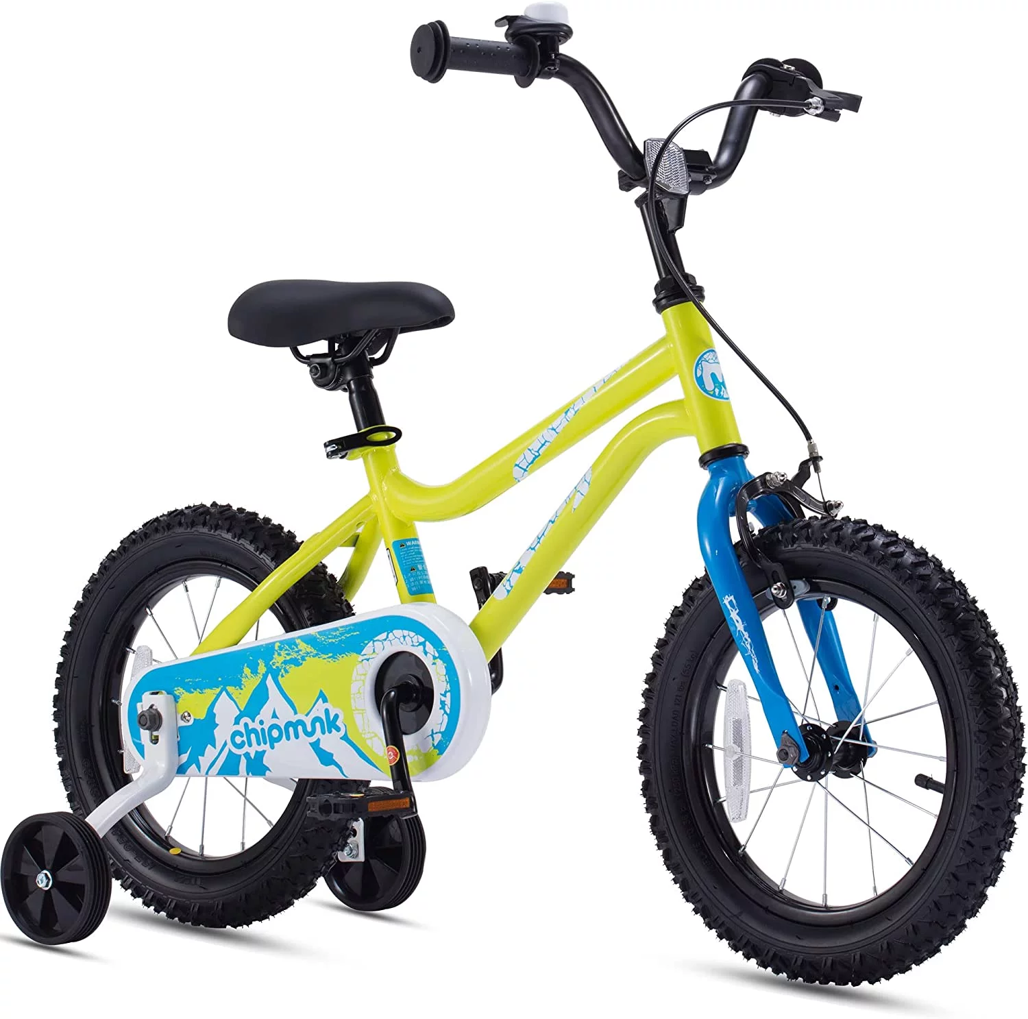 RoyalBaby Chipmunk Kids Bike Boys Girls 16 Inch Bicycle with Training Wheels and Kickstand Black