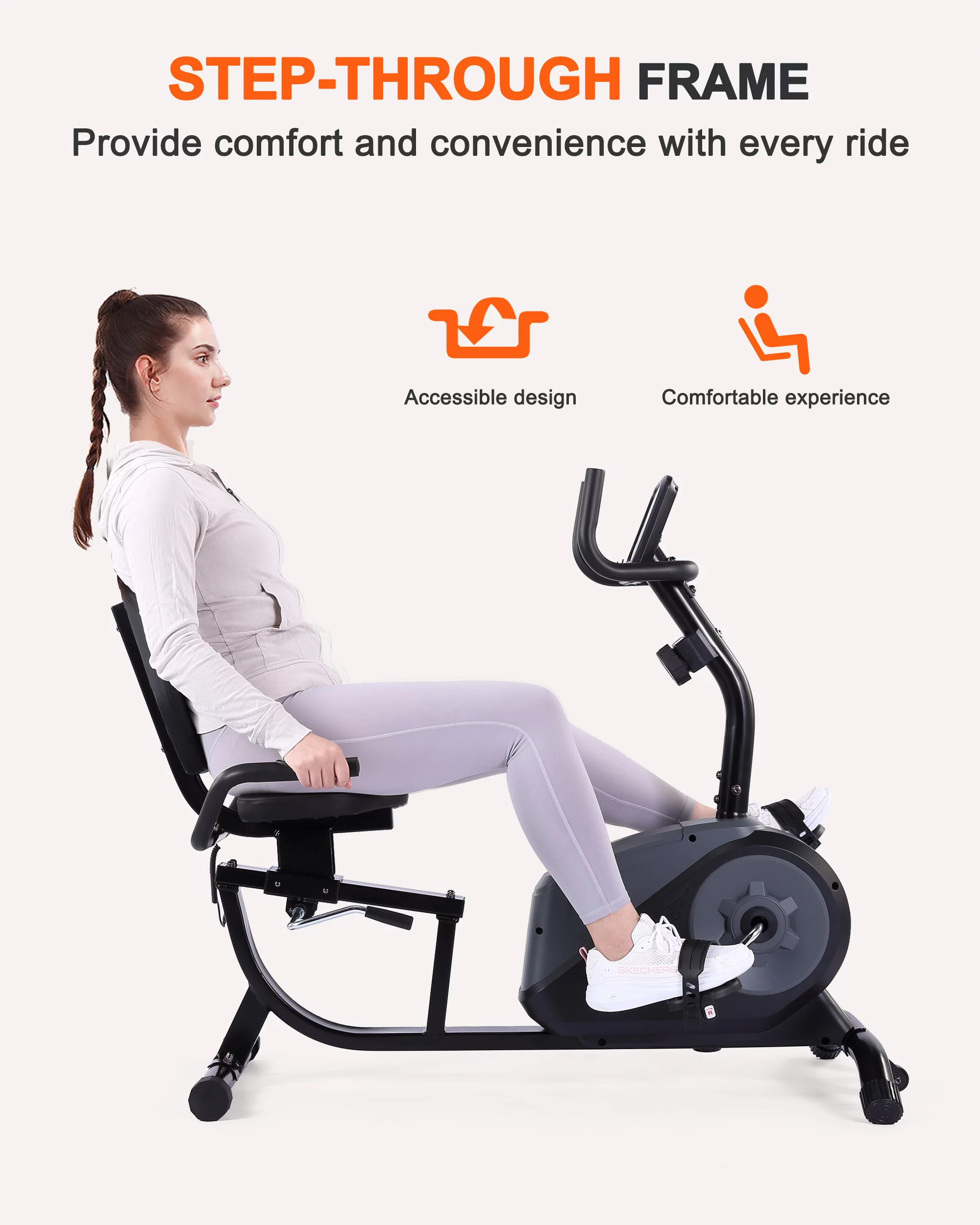 ECHANFIT Recumbent Exercise Bike with 16 Levels Resistance for Seniors Adults with 350 lb Weight Capacity