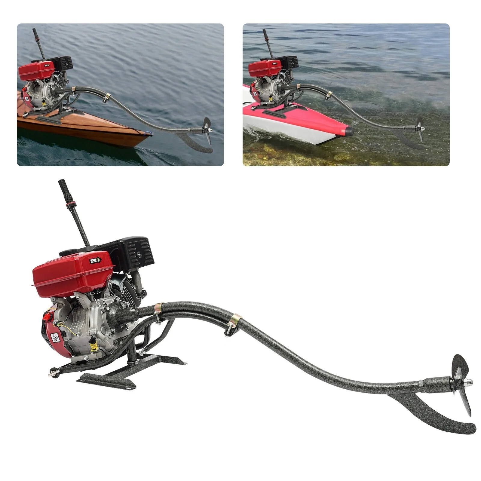 Aiqidi 15HP 4 Stroke Outboard Motor, 420CC GB420 Single Cylinder General Gasoline Fishing Boat Engine+Bracket