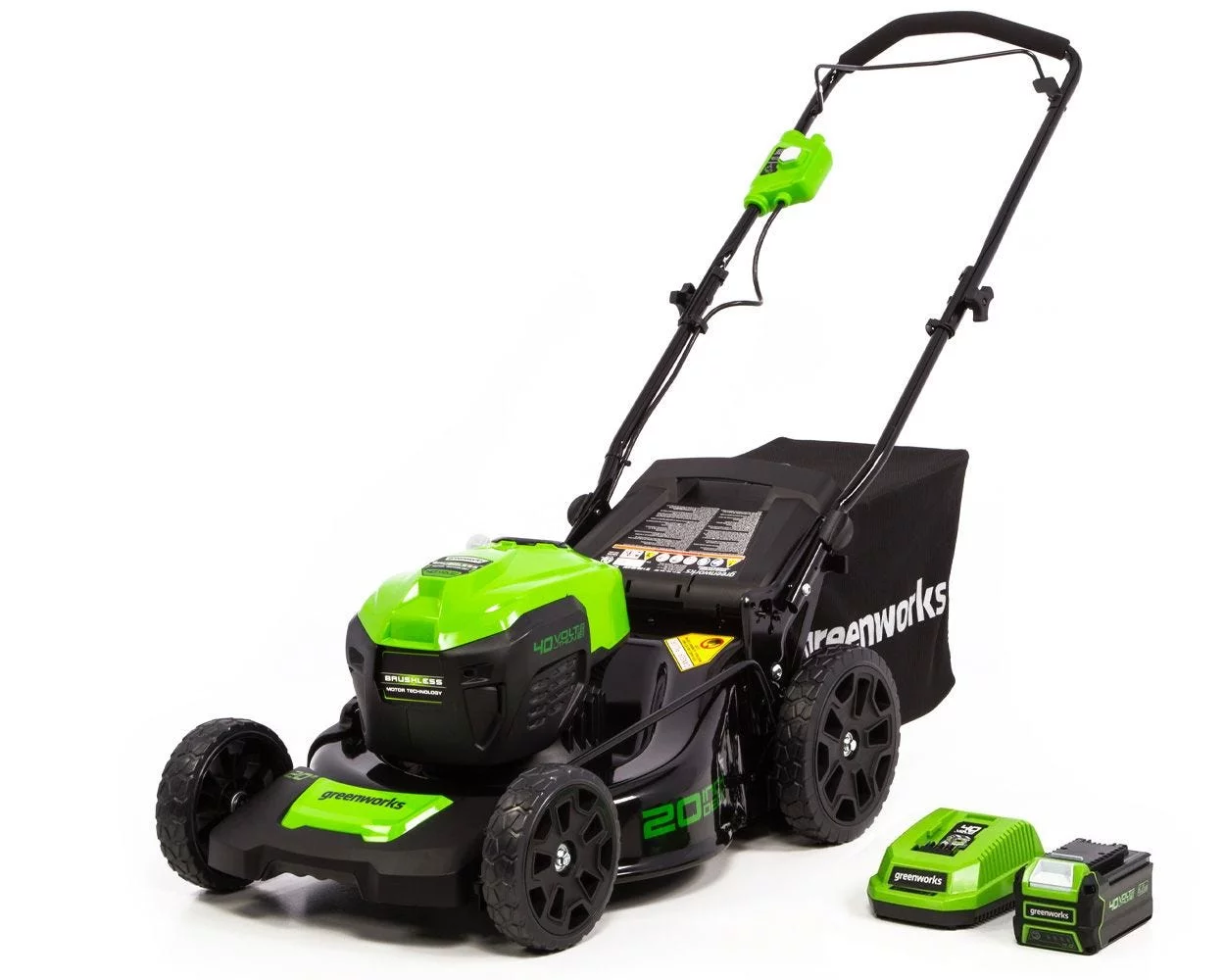 Greenworks 40V 20″ Brushless Push Lawn Mower with 4.0 Ah Battery & Quick Charger 2516302VT