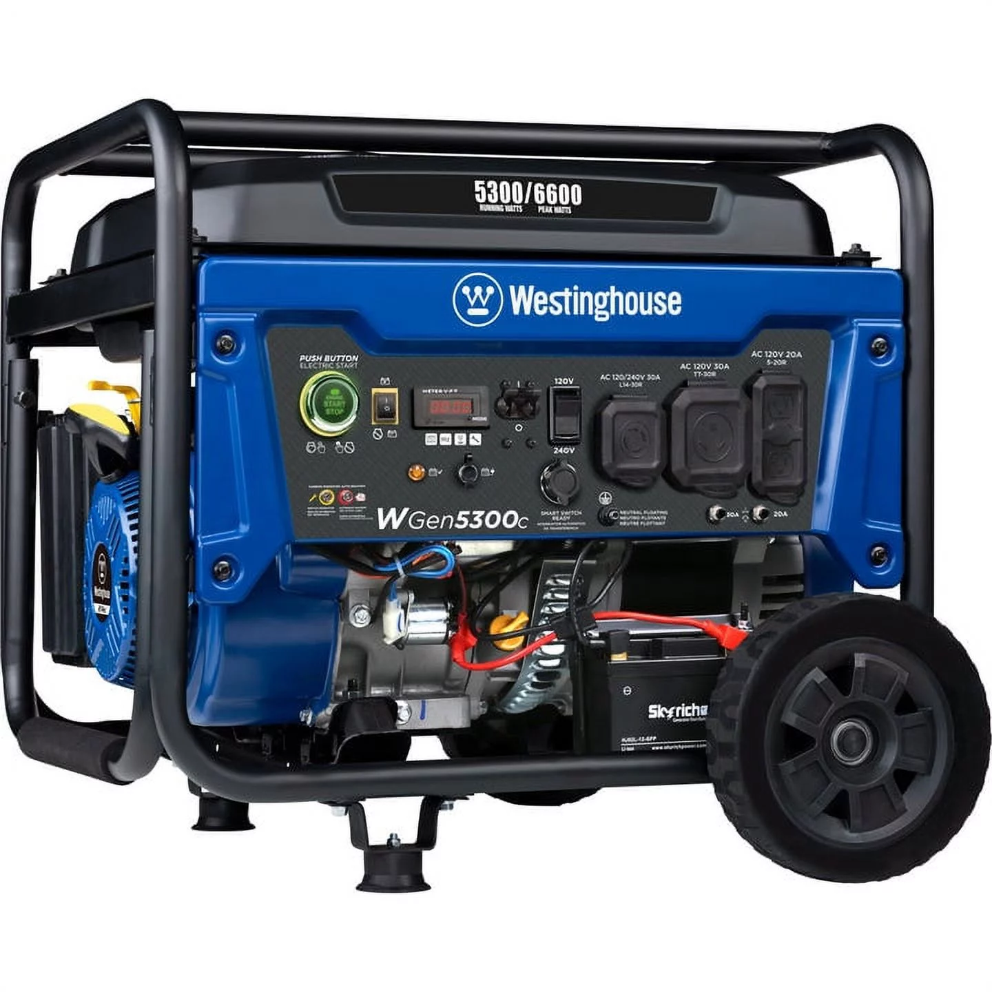 Westinghouse 6600 Peak Watt Home Backup, Gas Powered Portable Generator, Remote Electric Start, CO Sensor