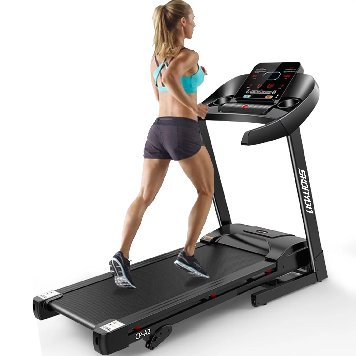 Folding Smart Treadmill with 15% Incline 2.5HP Folding Electric Treadmill with LED Display and Cup Holder for Home Gym Fitness Exercise