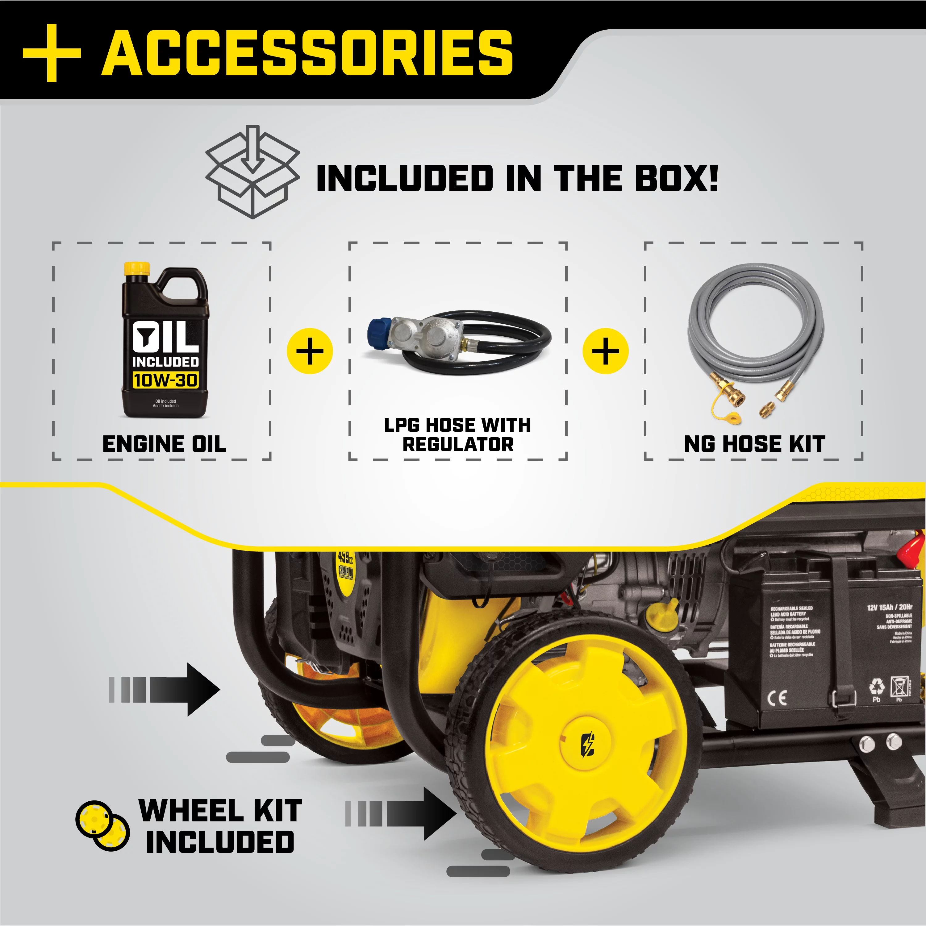 Champion Power Equipment 8000-Watts Tri-Fuel Portable Natural Gas Generator with CO Shield and Electric Start