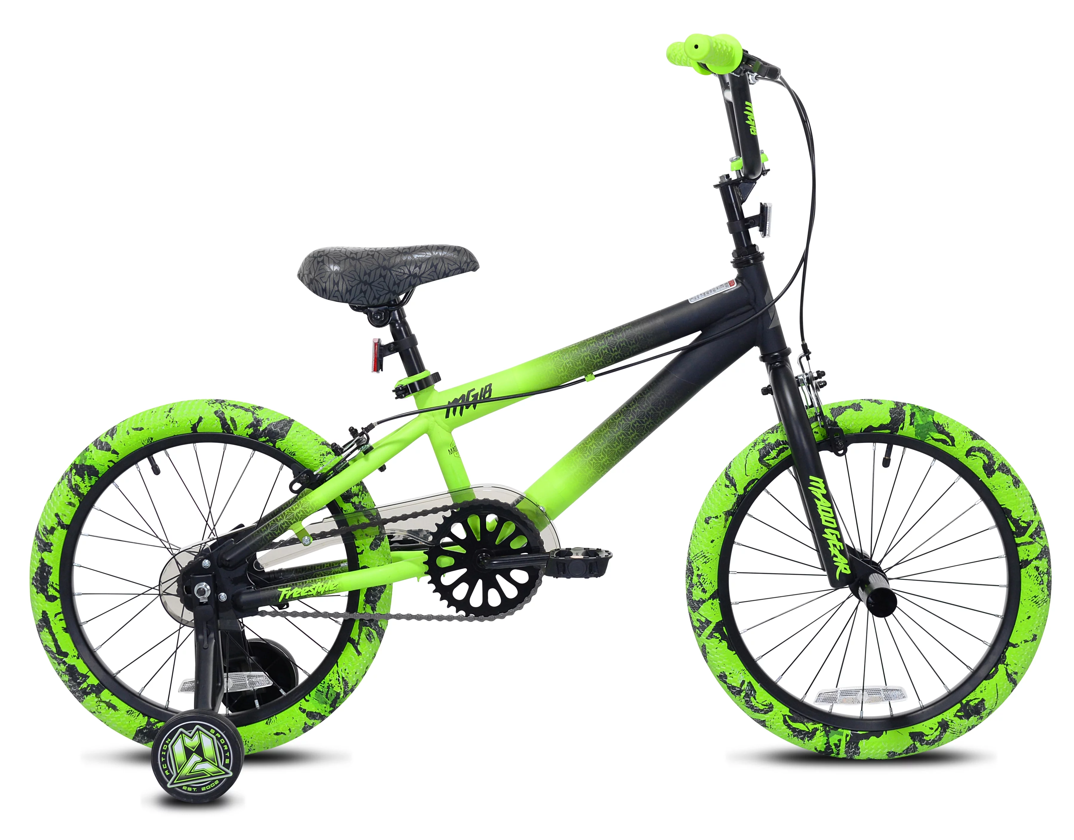 Kent Bicycles 18″ Madd Gear MG18 BMX Boy’s Child Bike, Black and Green