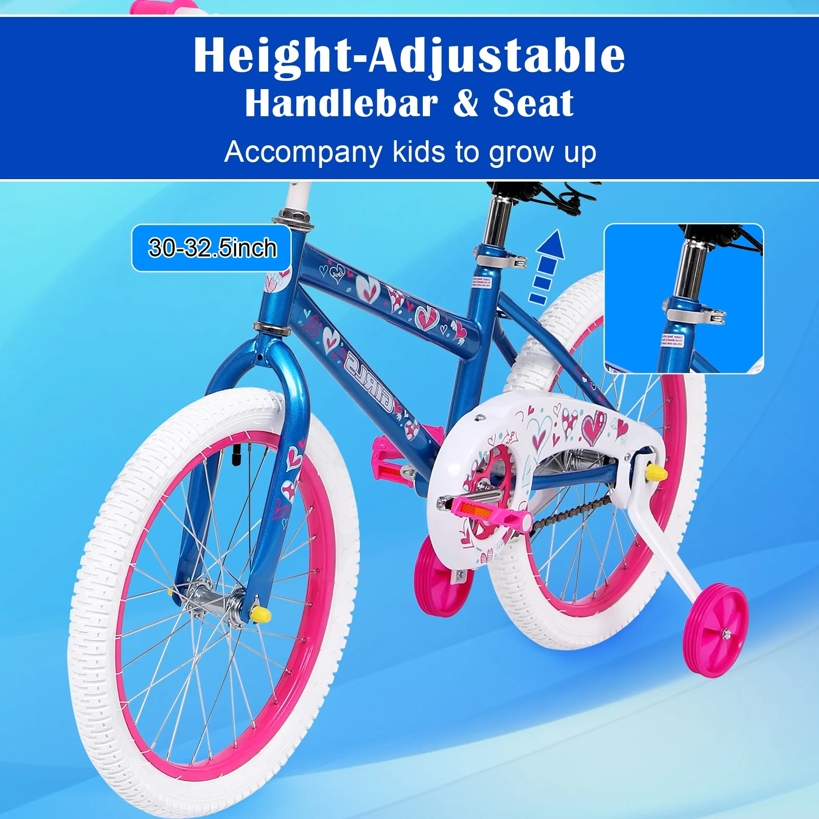 SUGIFT Kids Bike 18 inch Bicycle for Girls Ages 6-12 Years Child, Blue