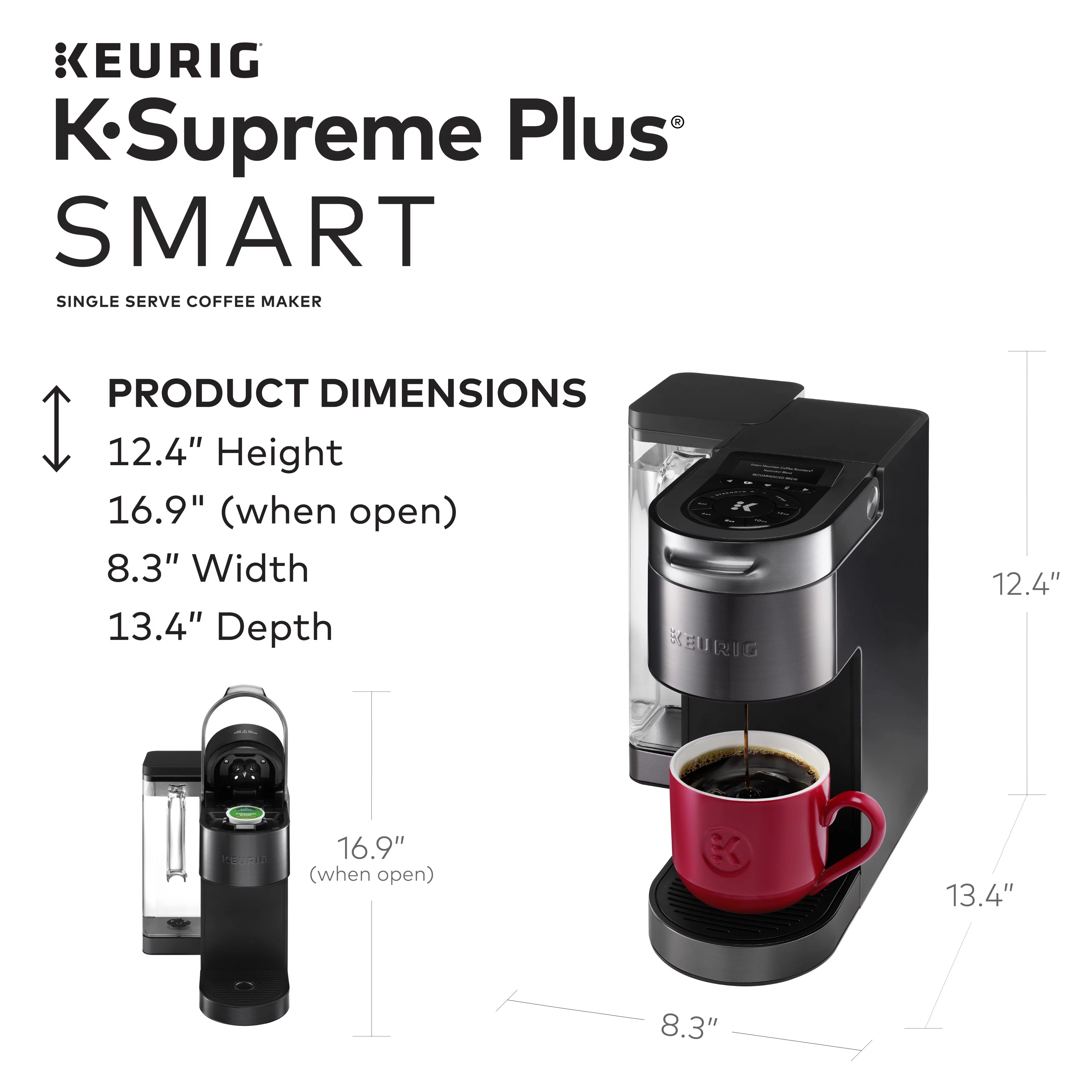 Keurig K-Supreme Plus Smart Single Serve K-Cup Pod Coffee Maker, Black