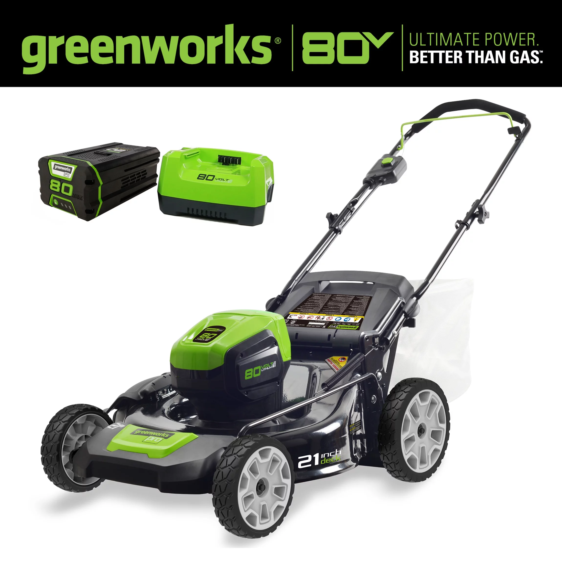 Greenworks 80V 21″ Push Mower with 4Ah Battery & Charger 2501202VT