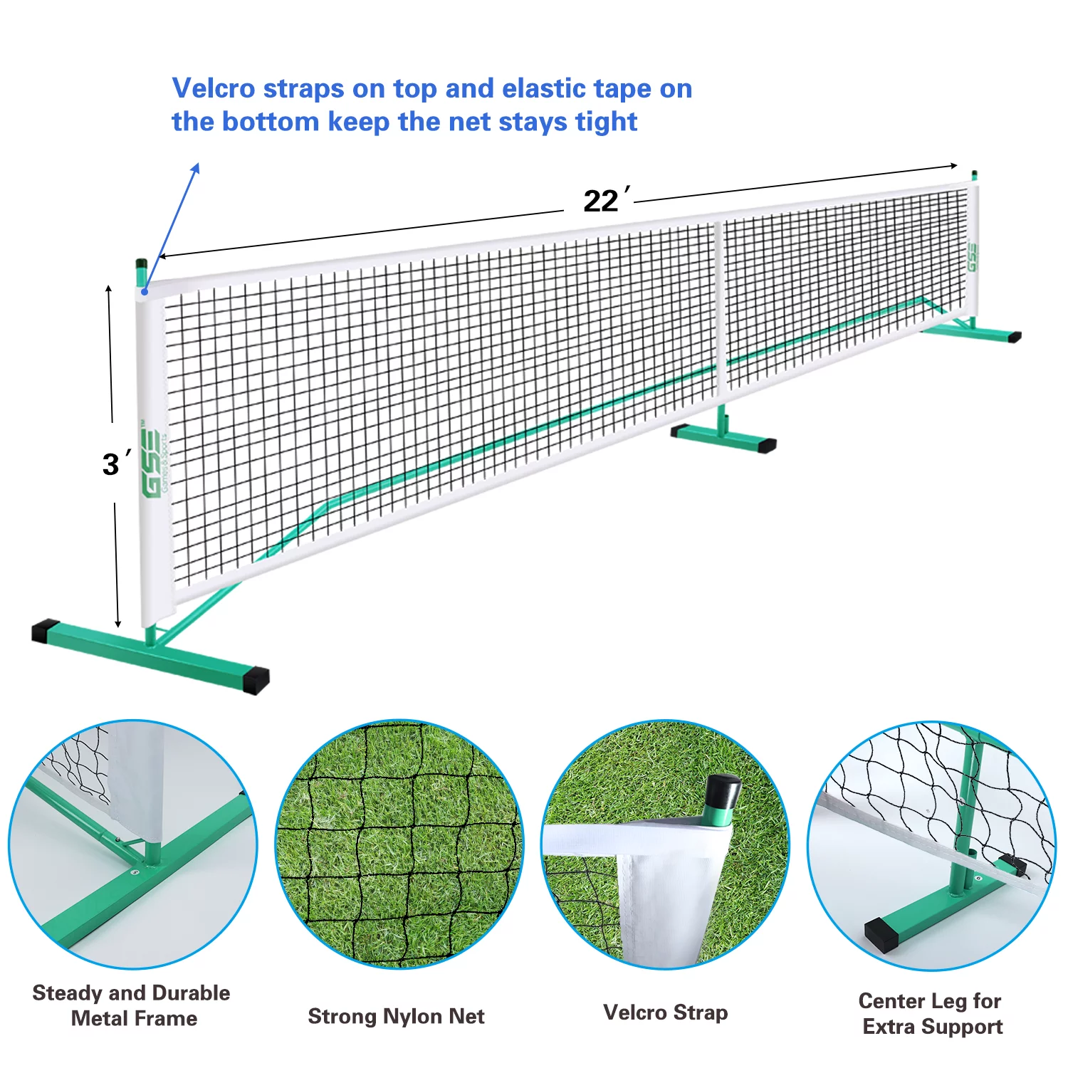 GSE Games & Sports Expert Professional Portable Pickleball Complete Net Set with Pickleball Net,4 Pickleball Paddles,6 Pickleballs,Carrying Bag for Clubs,Outdoor – Orange