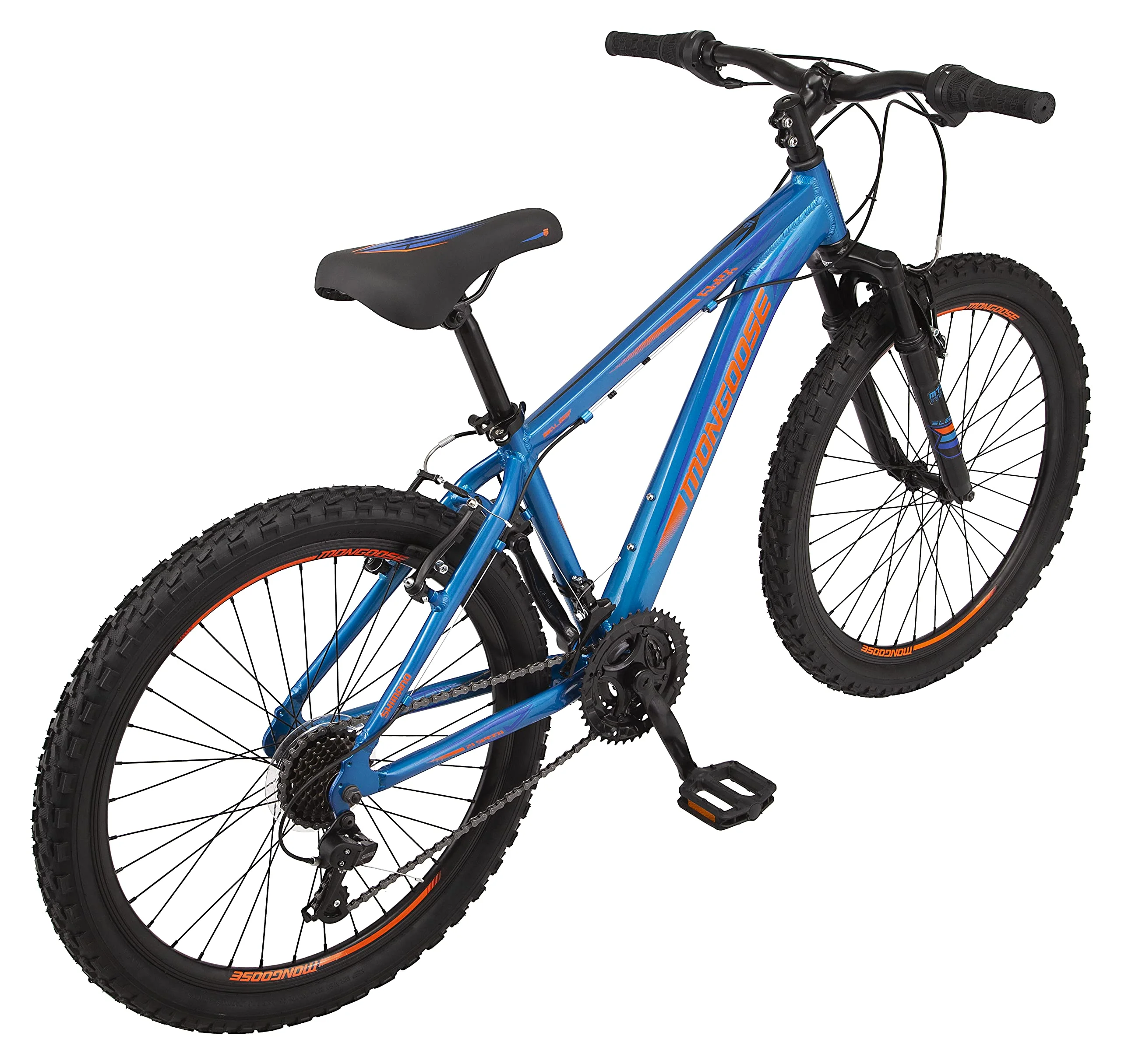 Mongoose Boys’ Flatrock 24 in Mountain Bike, Blue