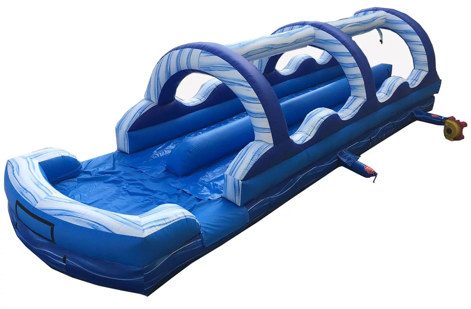 TentandTable Commercial Inflatable Slip n Slide, Blue Marble Double Lane with Blower, 35′