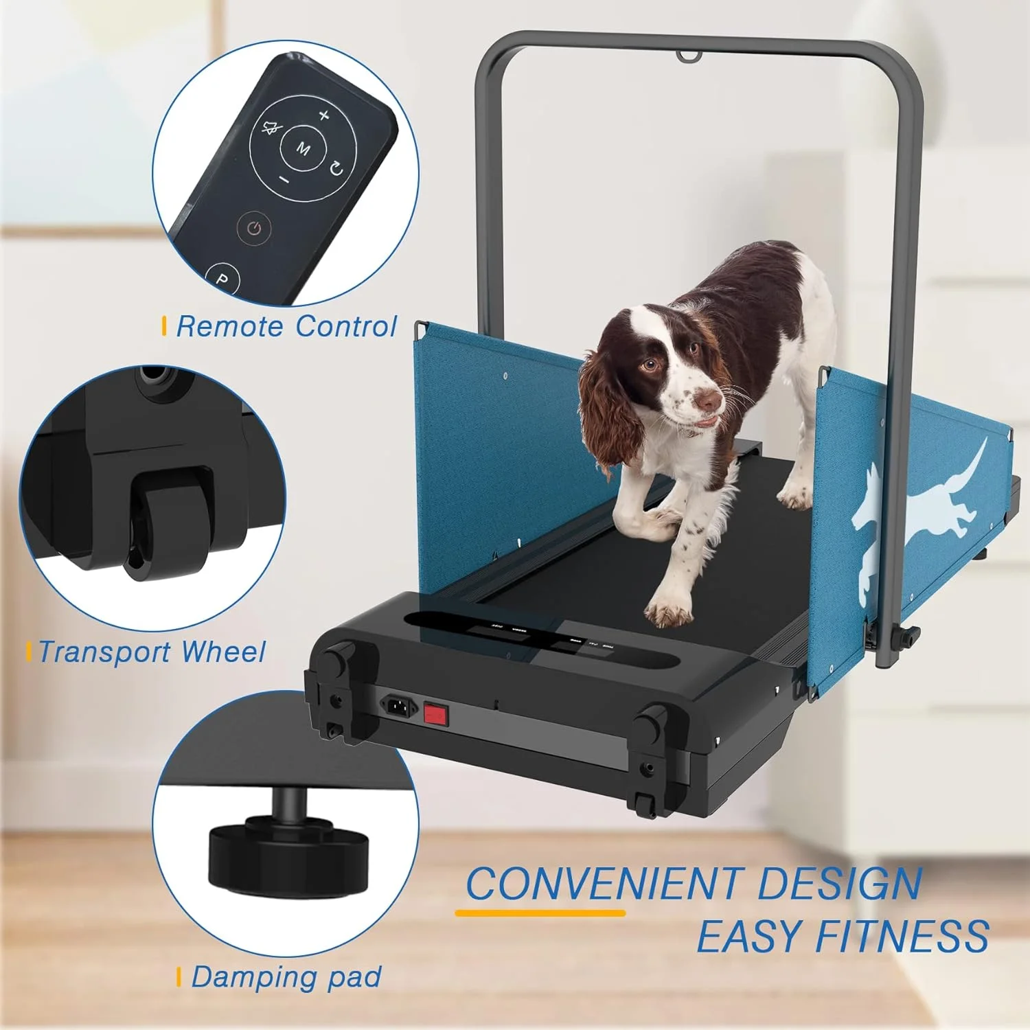 2-in-1 Dog Treadmill for Home – 220lbs Weight Capacity Folding Pet Training Machine Exercise Workout Foldable Running Machine Portable for Running Walking, Easy Installation