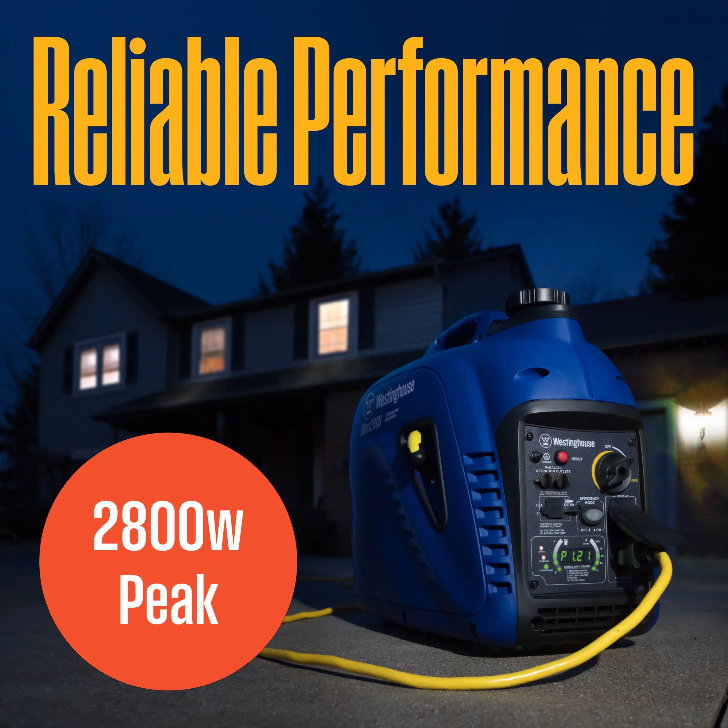 Westinghouse 2800 Peak Watt Portable Gas Inverter Generator