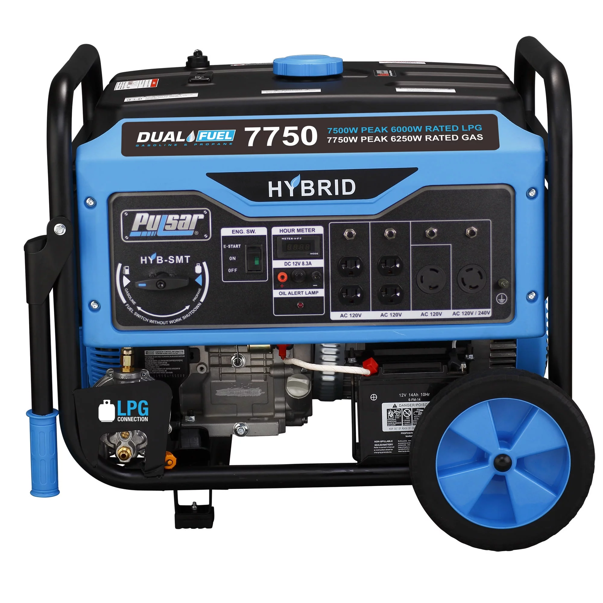 Pulsar 7750-Watt Dual Fuel Portable Generator with Electric Start