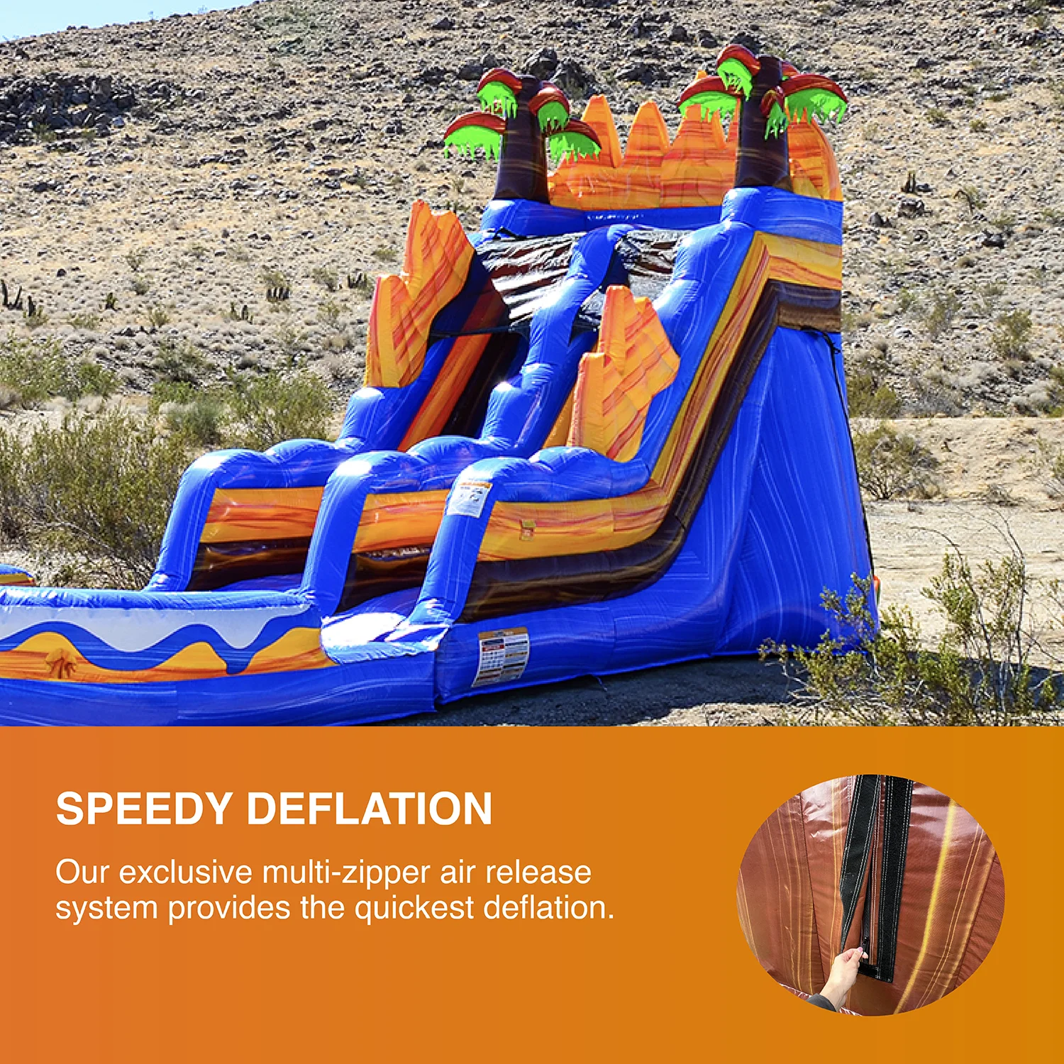 JumpOrange Commercial Grade Water Slide Inflatable with Pool for Kids and Adults (with Blower), Oasis Theme